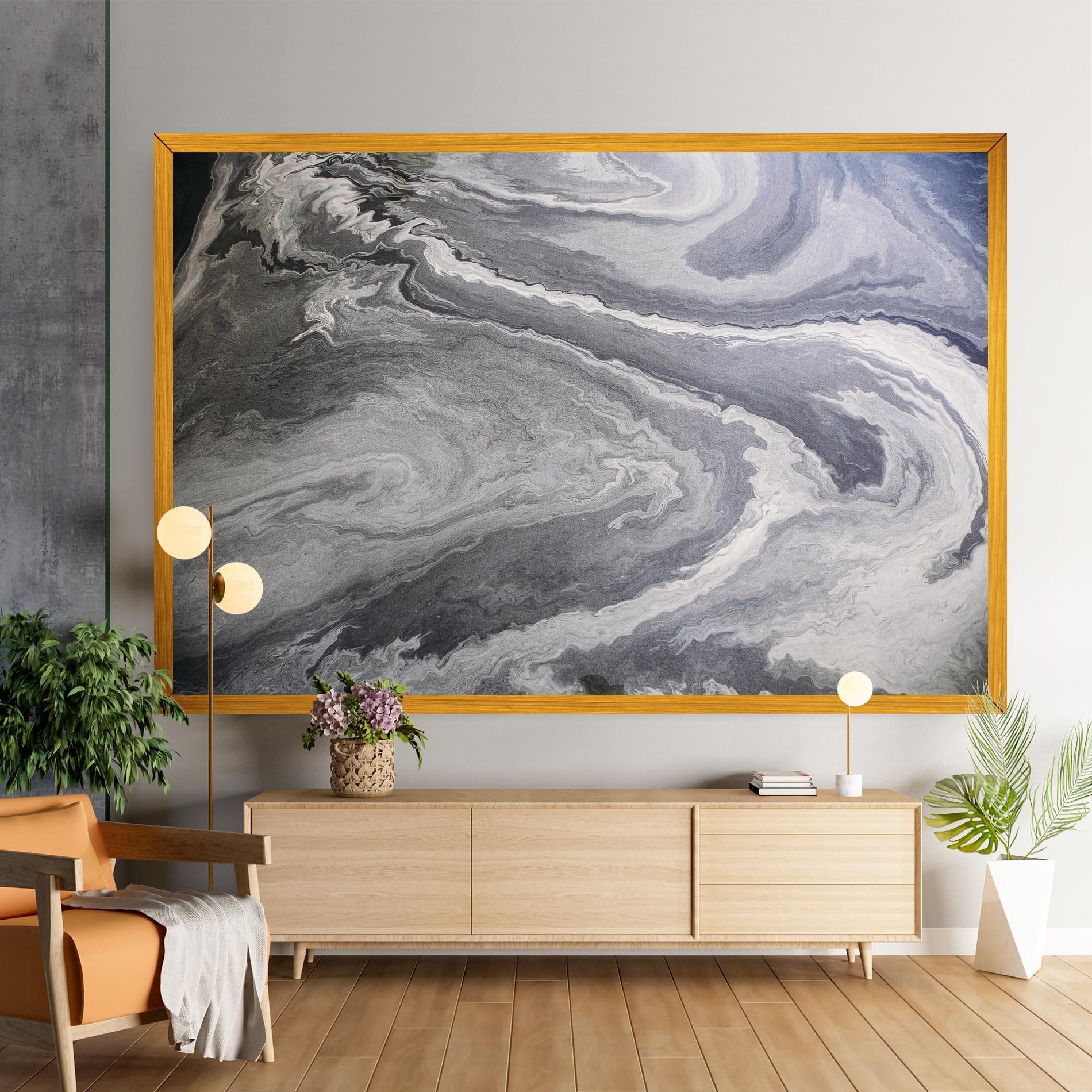 Tablou Canvas Grey Liquid Marble mockup 9