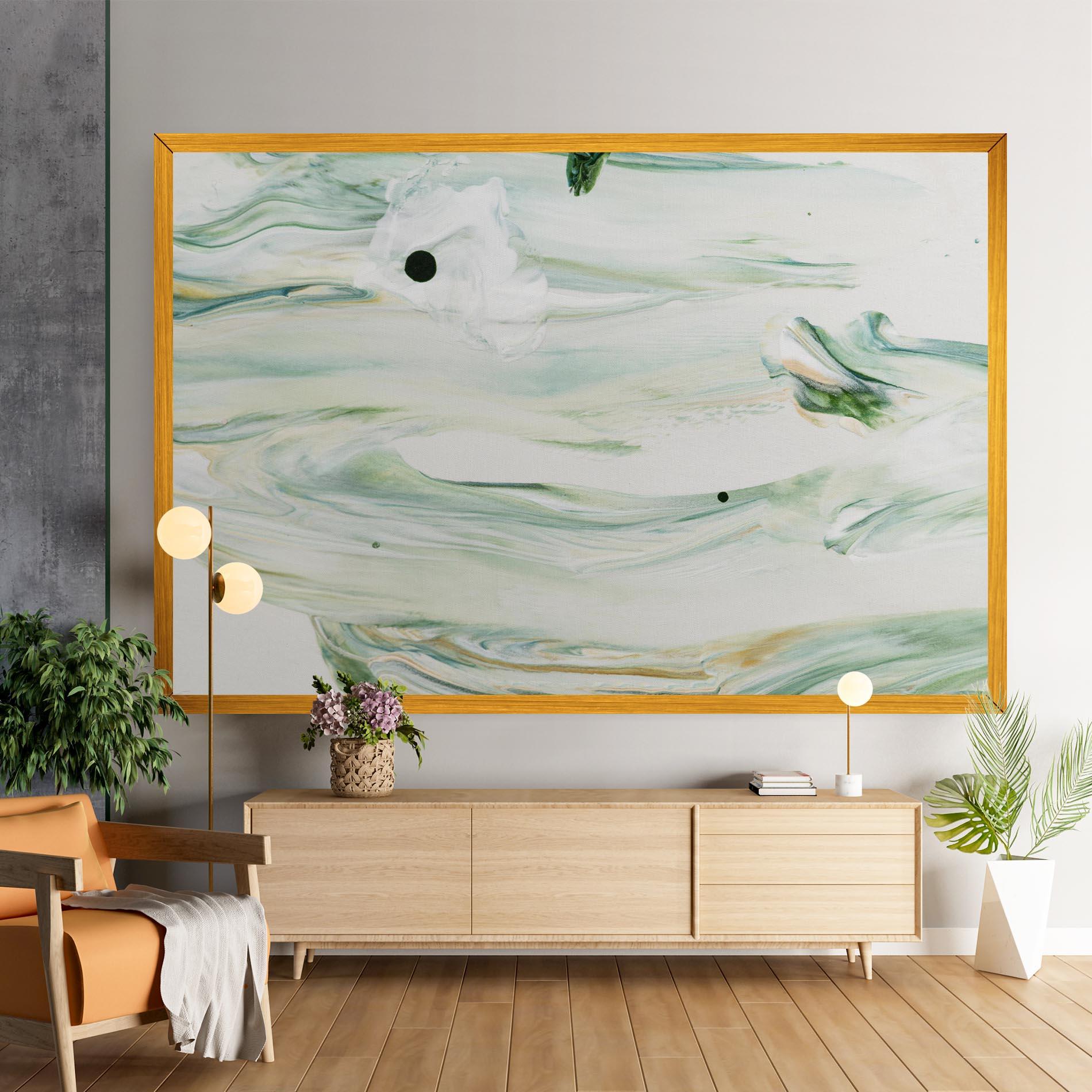 Tablou Canvas Light Green Painting mockup 9
