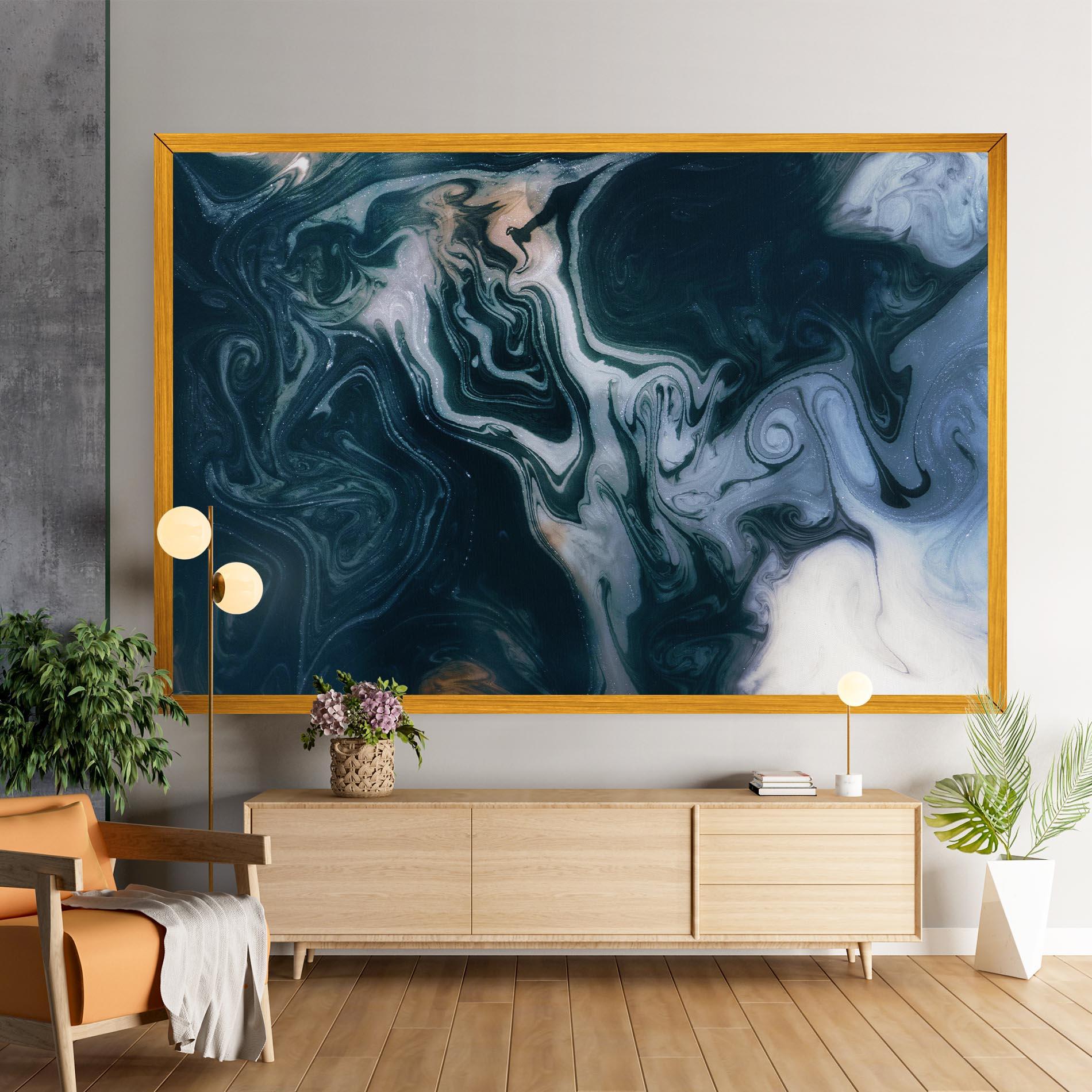 Tablou Canvas Ocean Dark Blue mockup 9