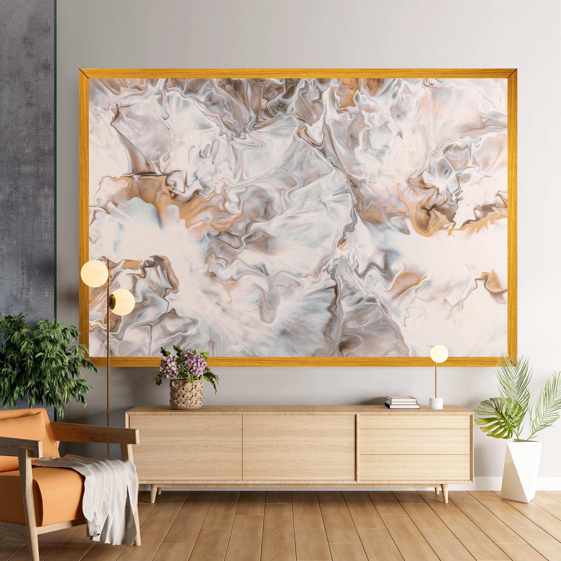 Tablou Canvas White Gold Abstract mockup 9