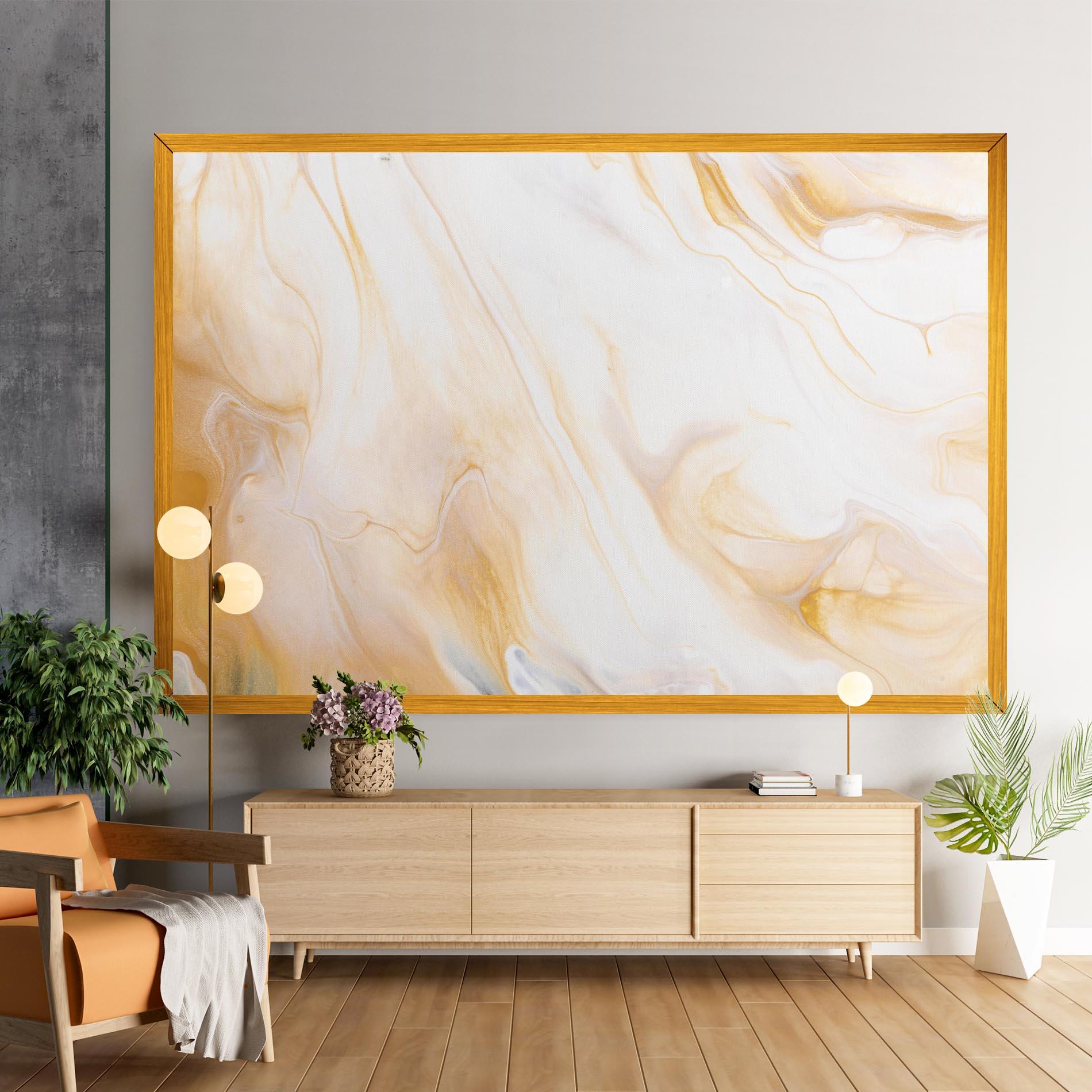Tablou Canvas White Yellow Marble mockup 9