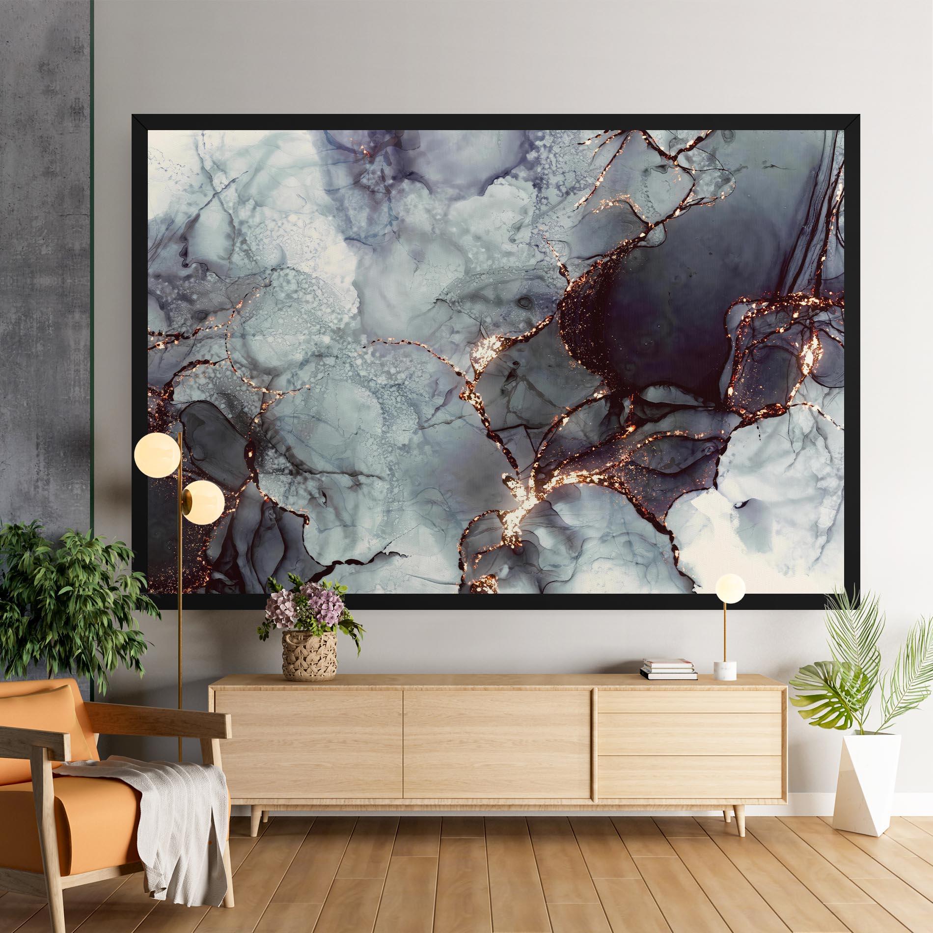 Tablou Canvas Abstract Gold Path mockup 9