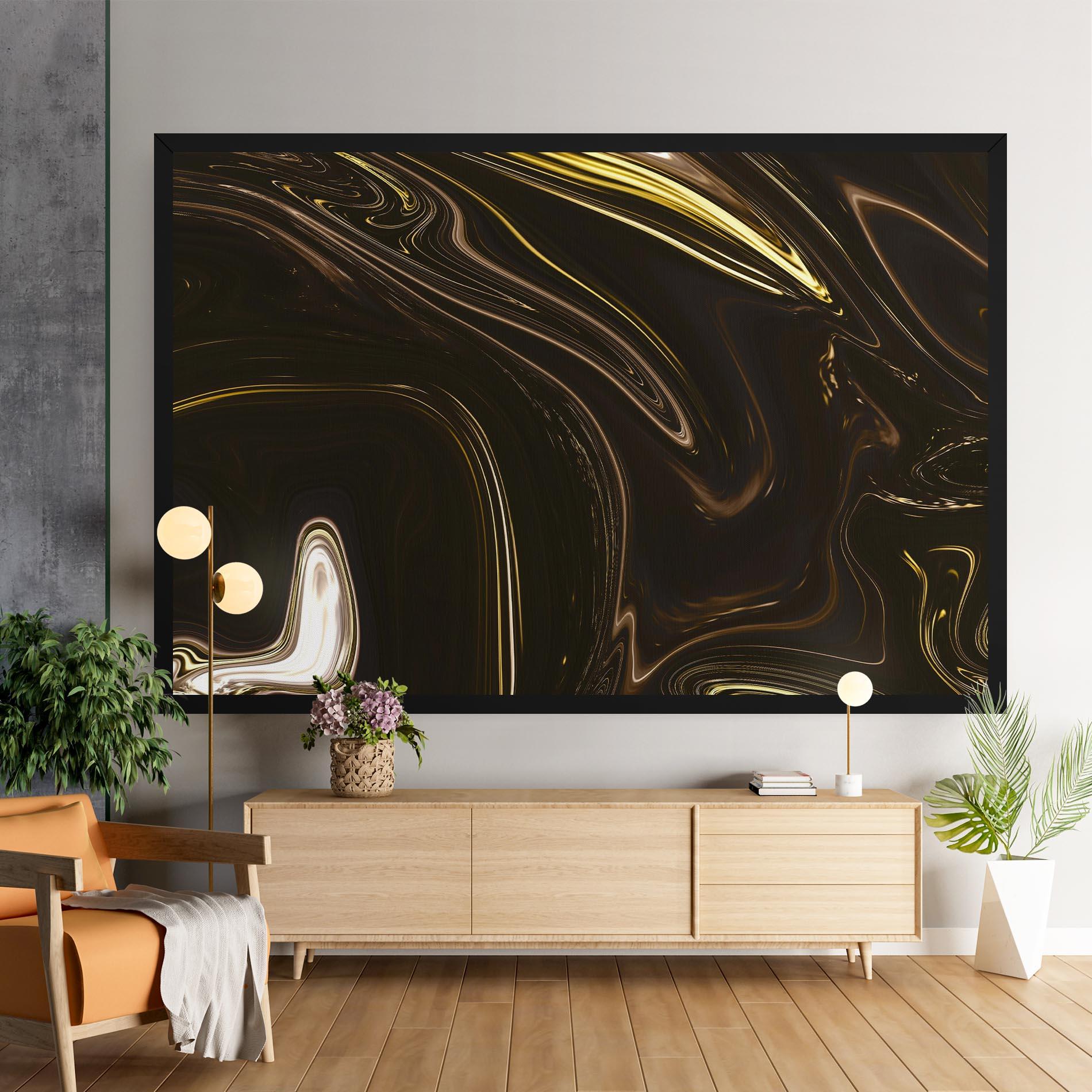 Tablou Canvas Black Gold Marble mockup 9