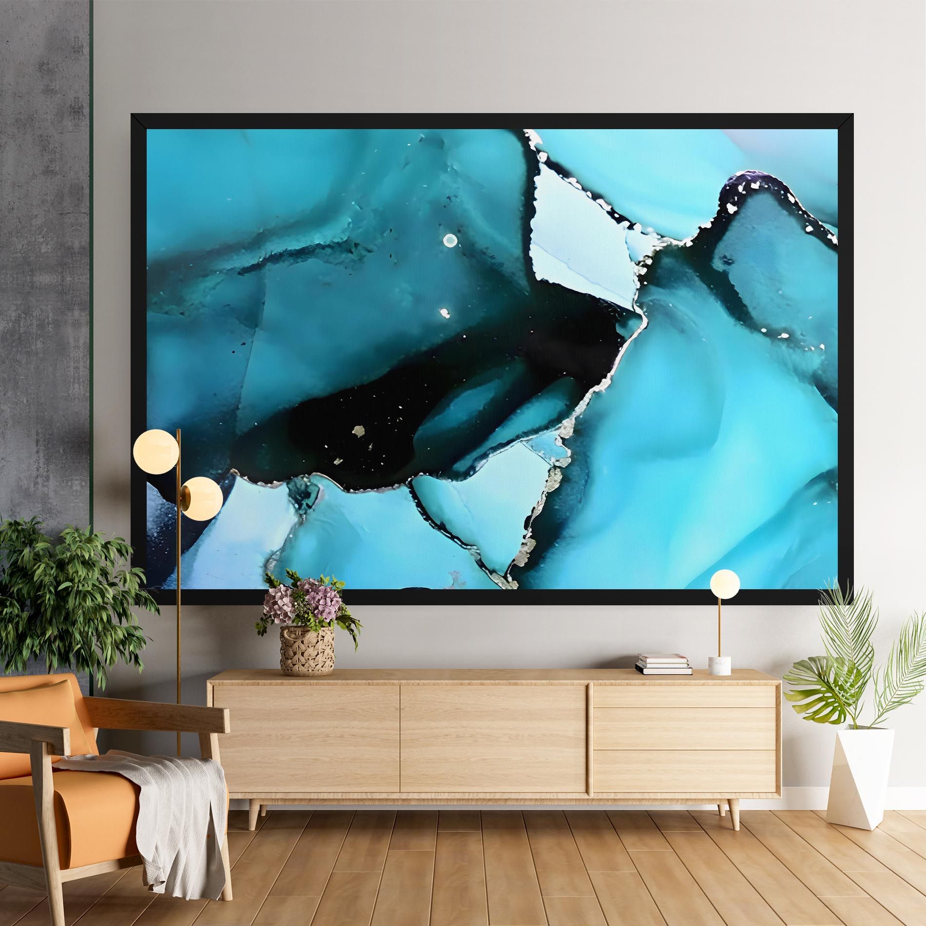 Blue Paint Marble mockup 9