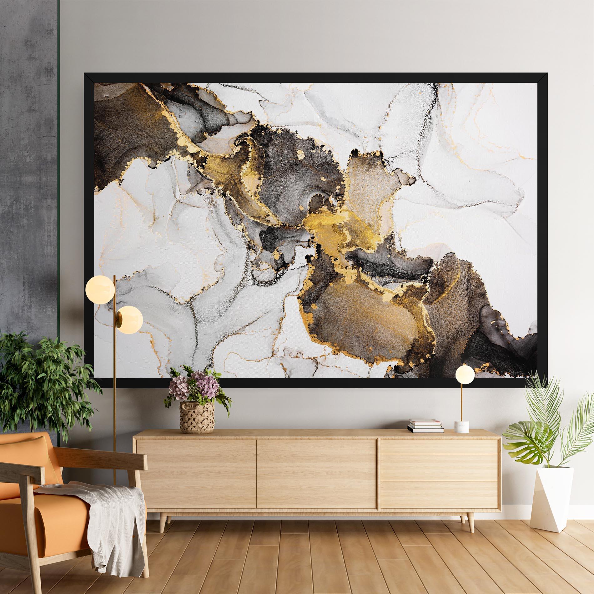 Tablou Canvas Golden Marble Shades mockup 9