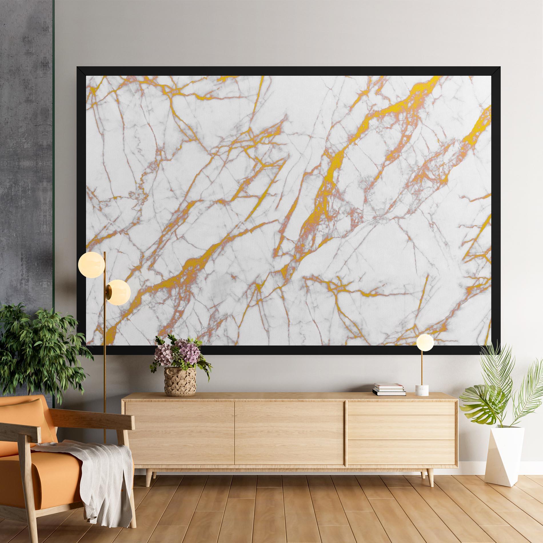 Tablou Canvas White Gold Line mockup 9