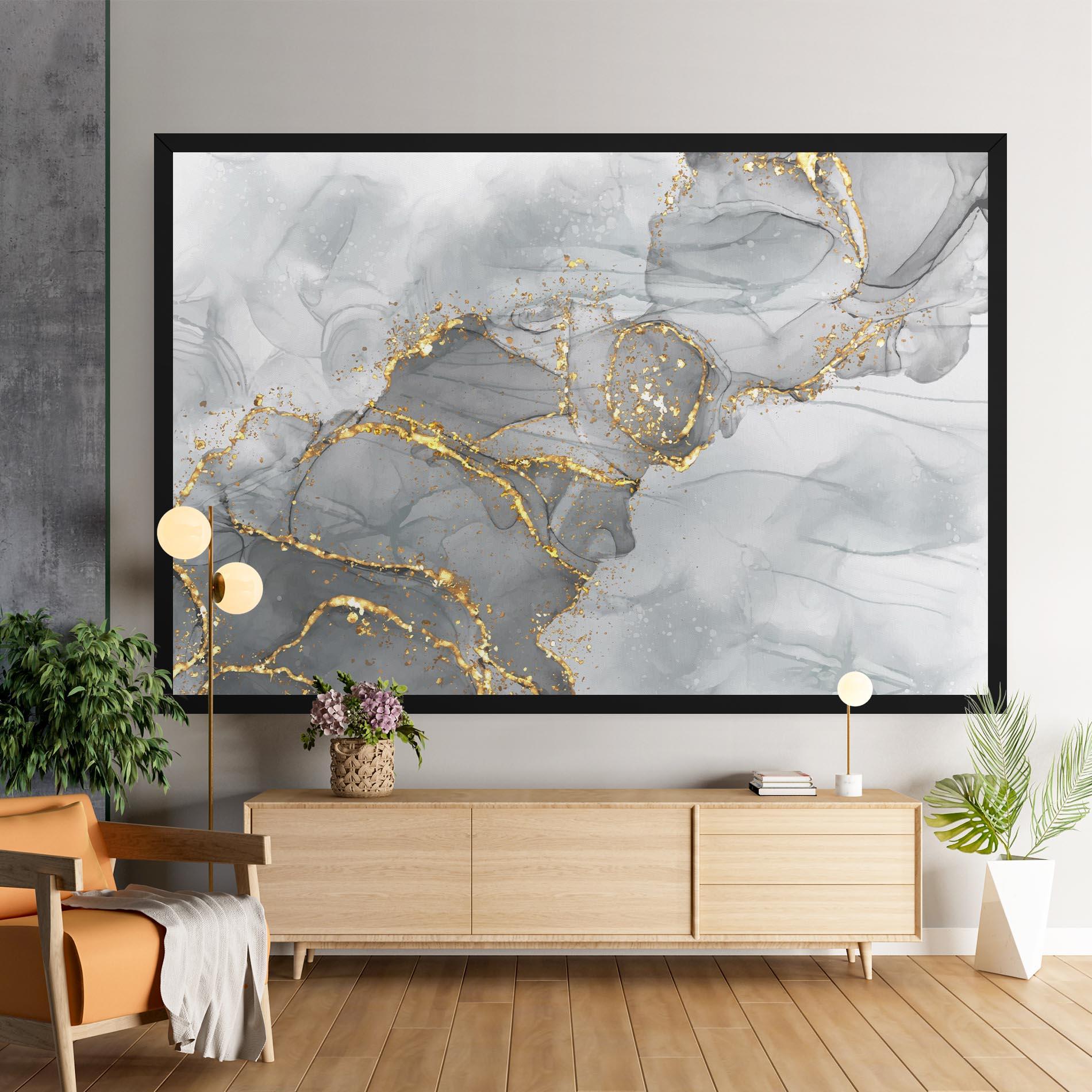 Tablou Canvas White Ink Marble mockup 9