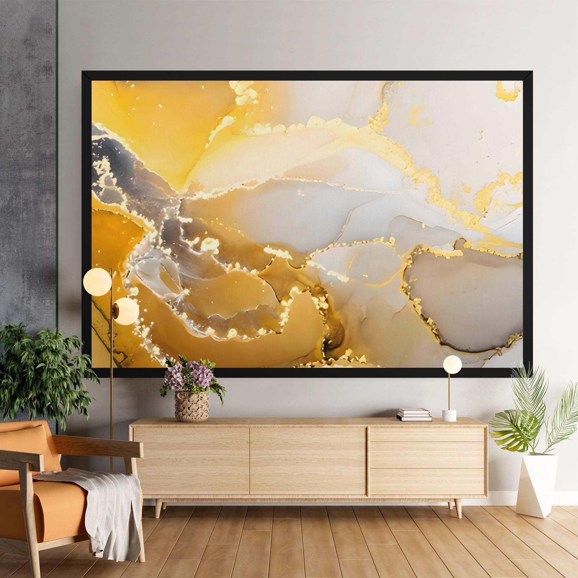 Tablou Canvas Yellow Grey Marble mockup 9