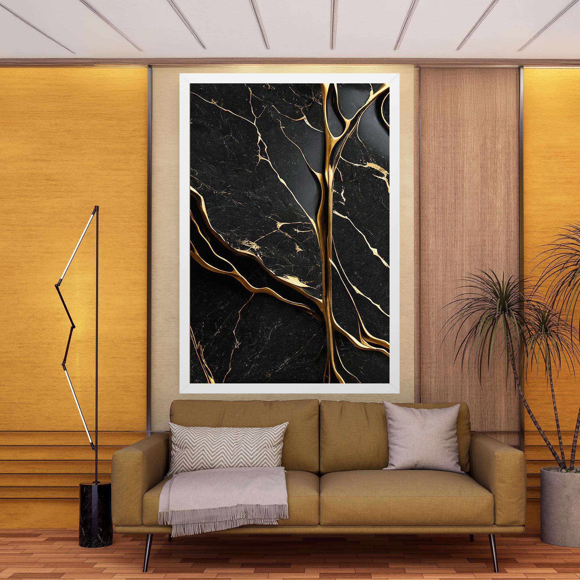Tablou Canvas Black Square Marble mockup 9