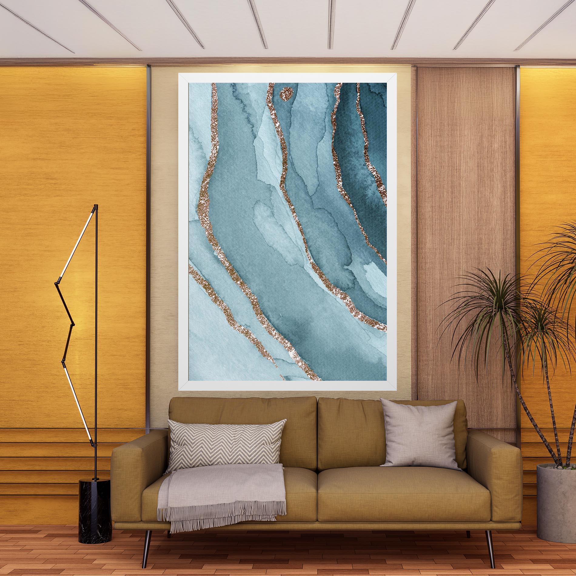 Tablou Canvas Blue Golden Glitter mockup 9