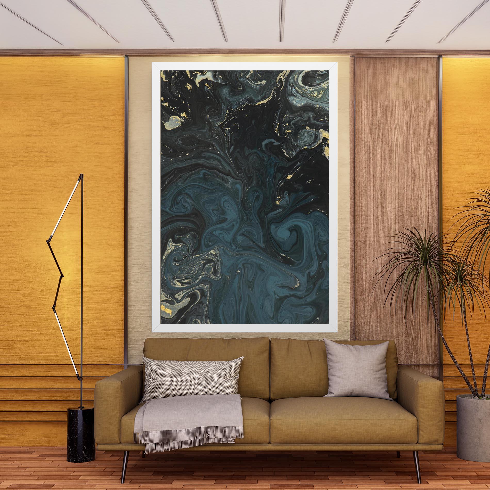 Tablou Canvas Dark Blue Marble mockup 9