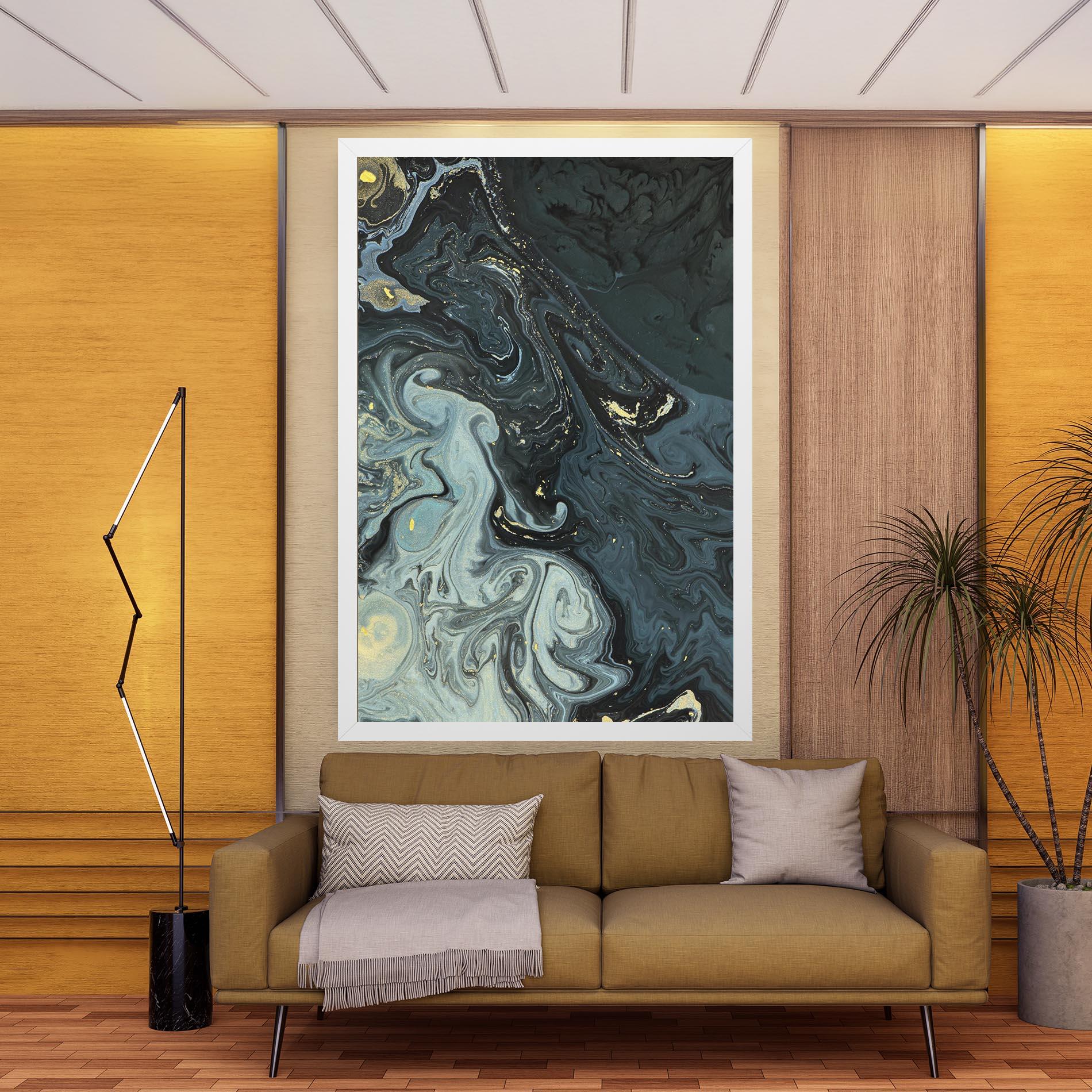 Tablou Canvas Dark Green Painting mockup 9