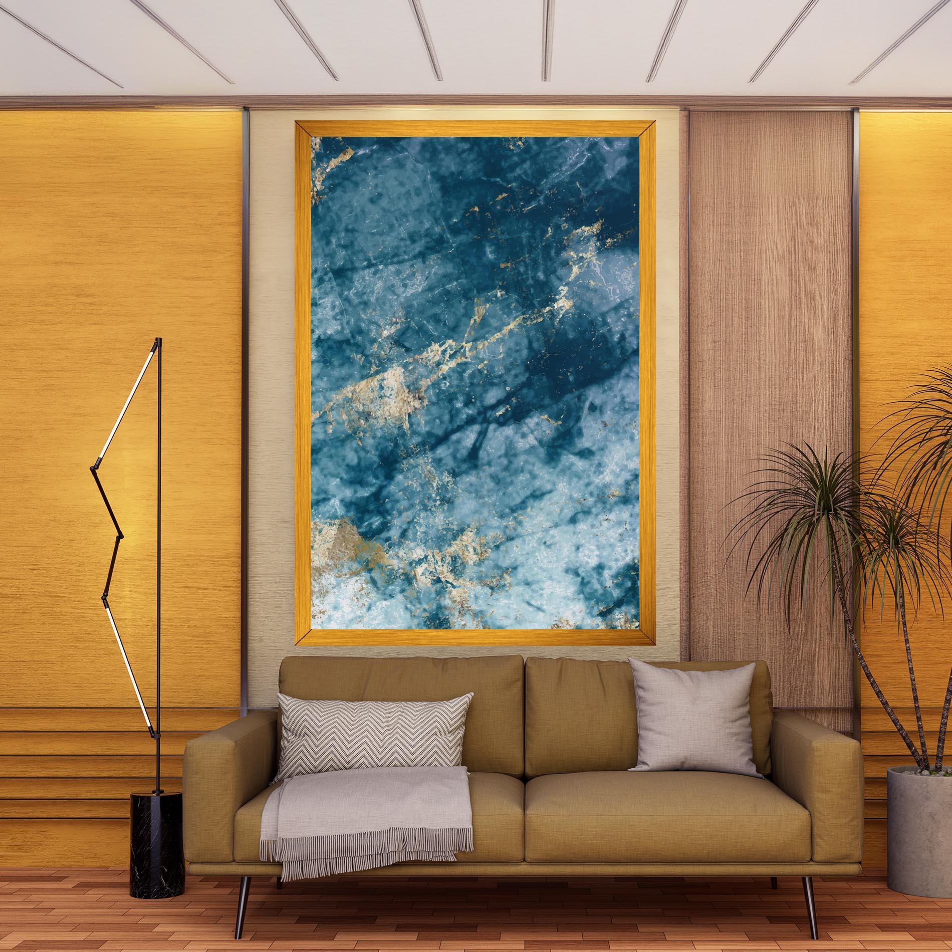 Tablou Canvas Blue Water Marble mockup 9