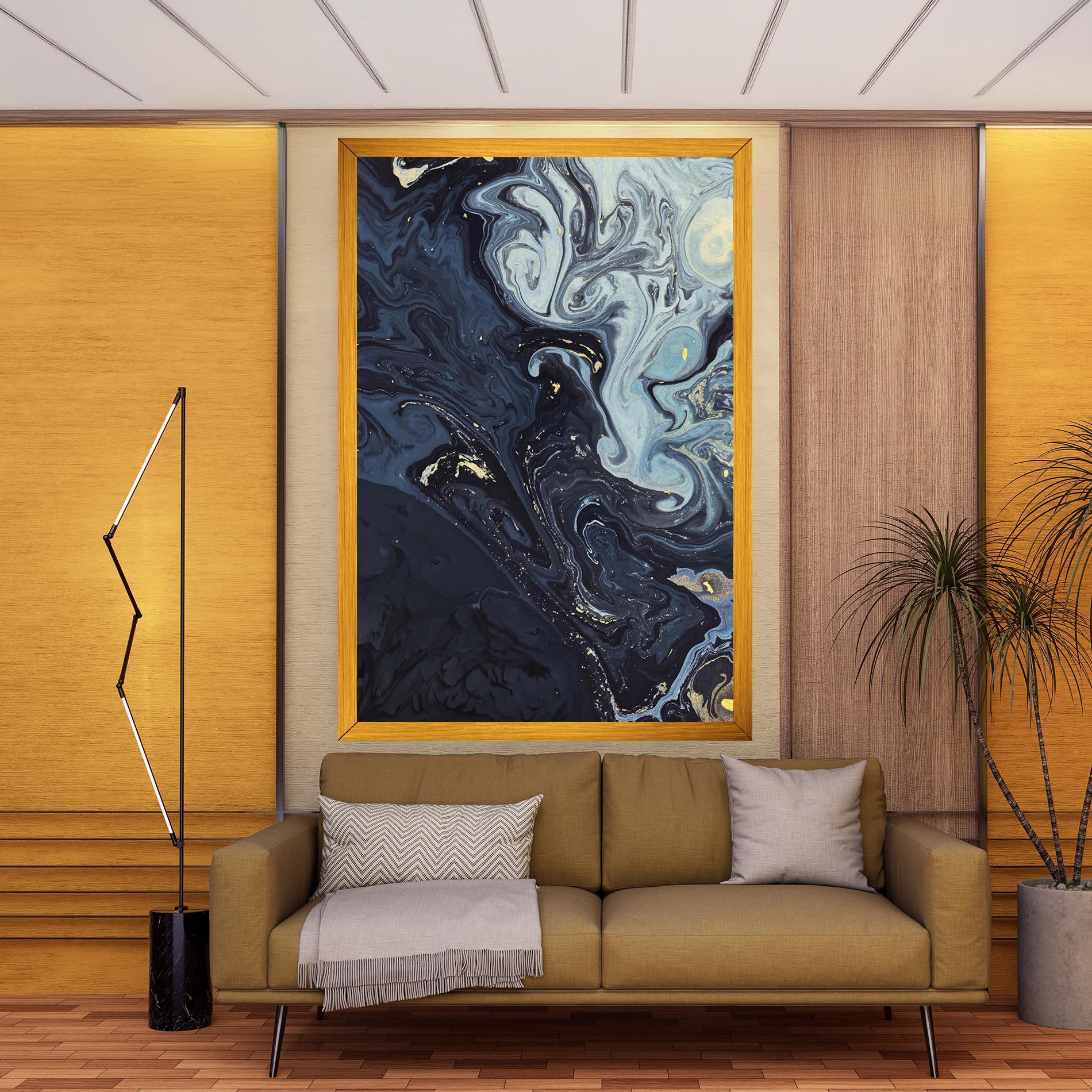 Tablou Canvas Dark Blue Painting mockup 9