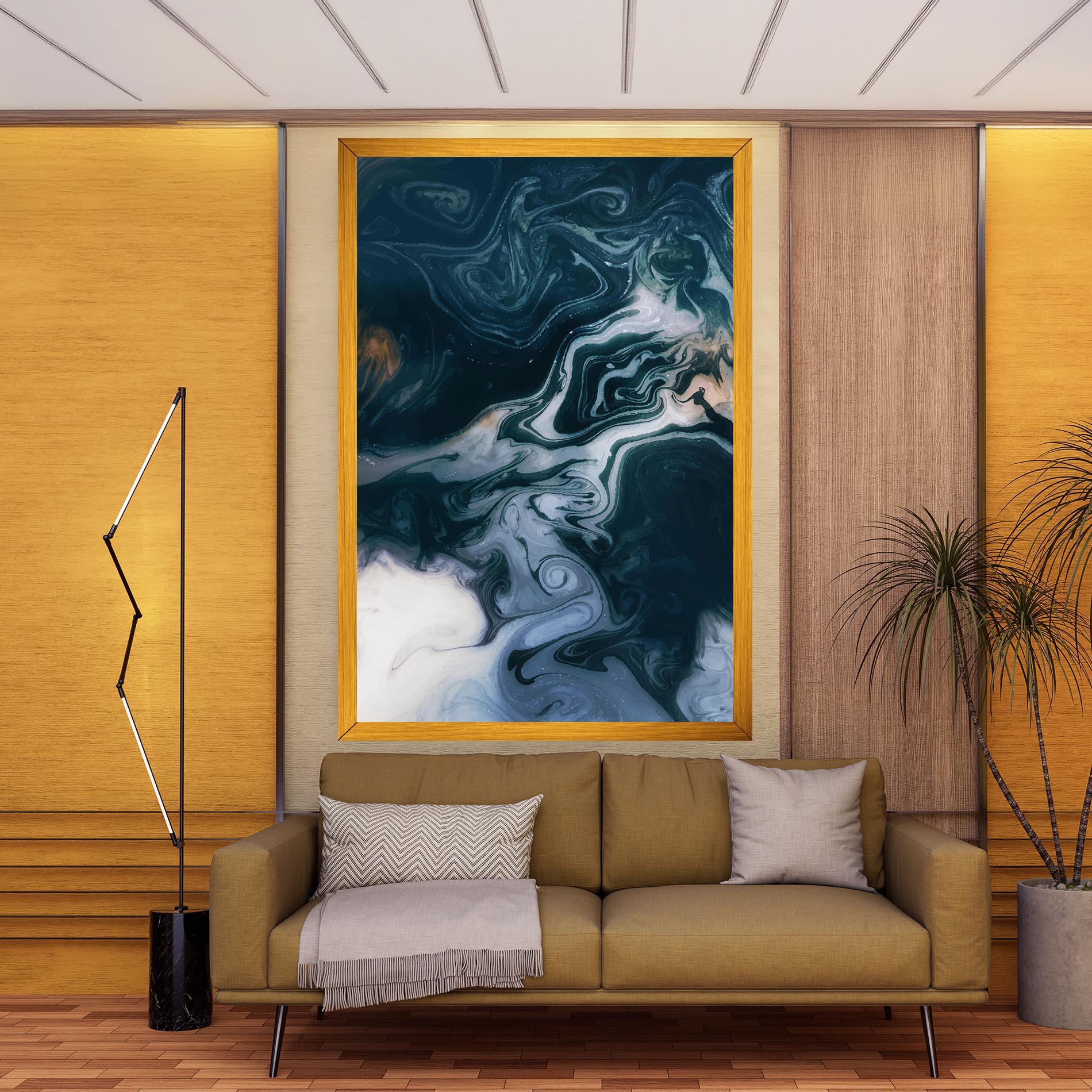 Tablou Canvas Dark Blue With White mockup 9