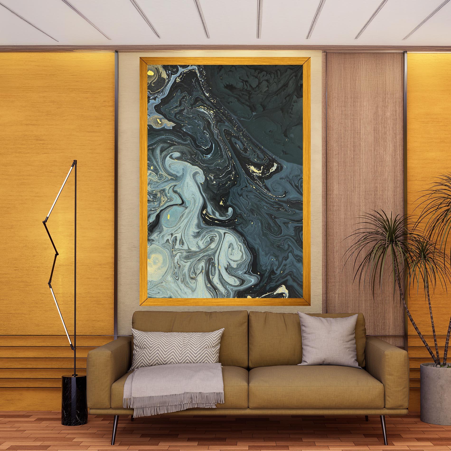 Tablou Canvas Dark Green Painting mockup 9