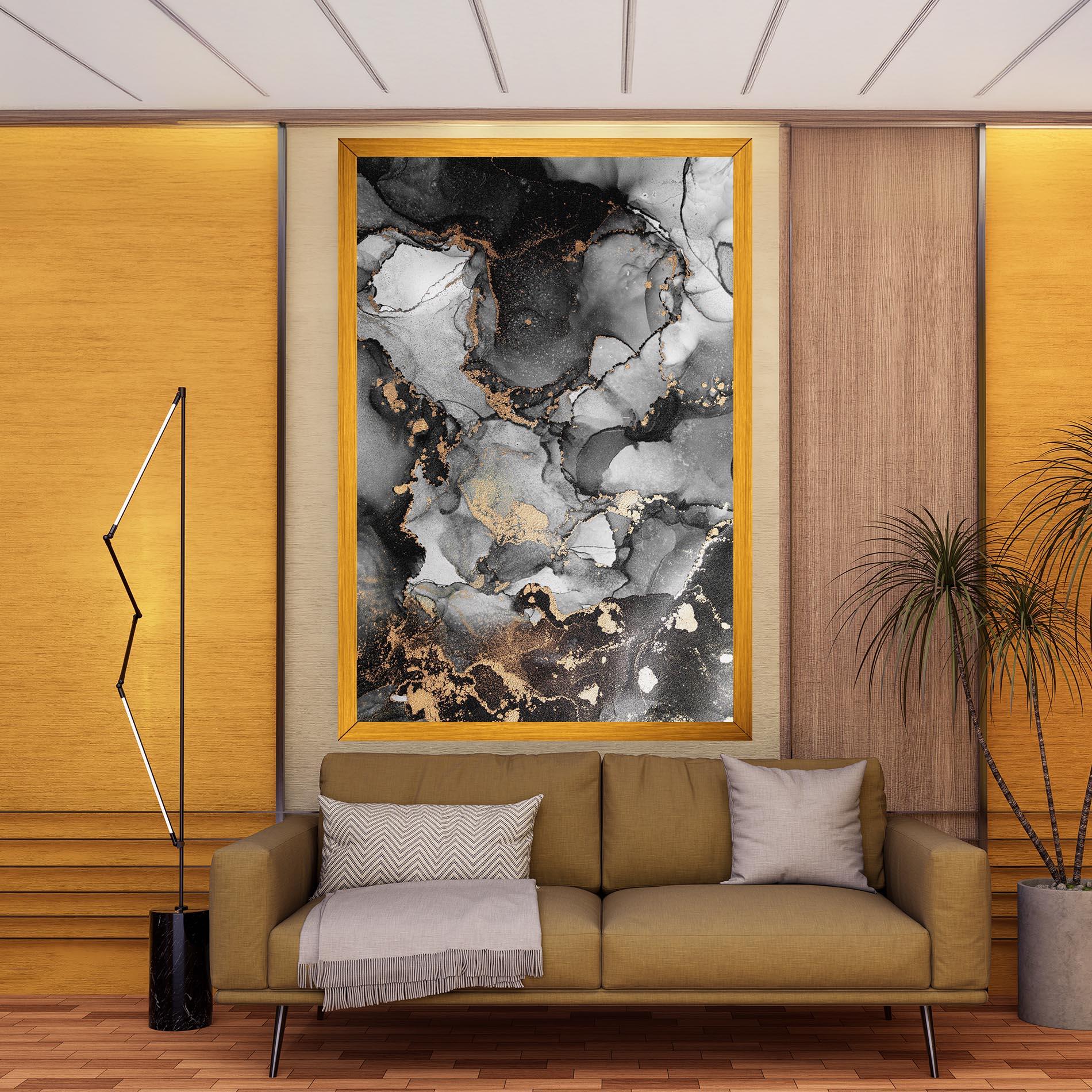 Tablou Canvas Grey Gold Marble mockup 9