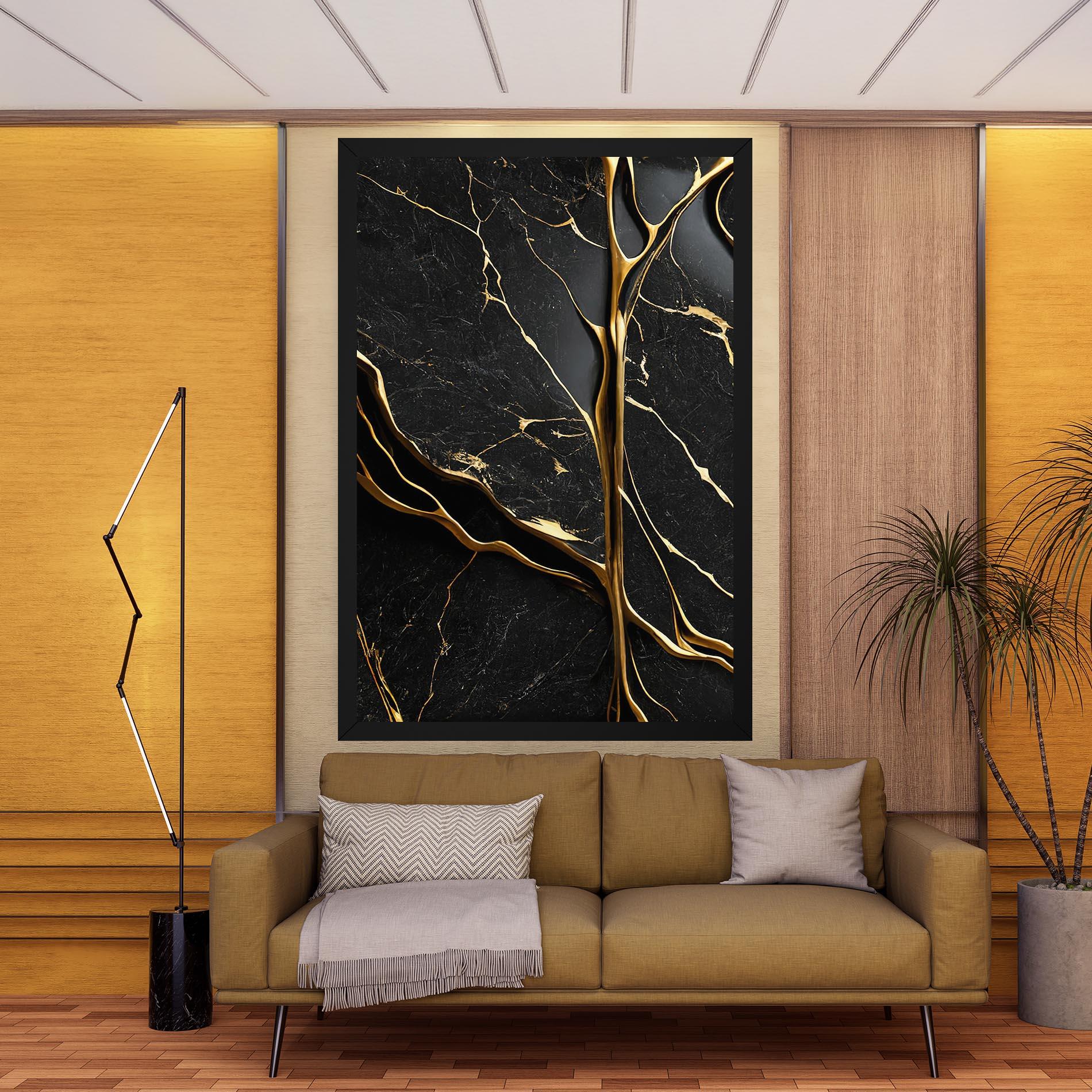 Tablou Canvas Black Square Marble mockup 9