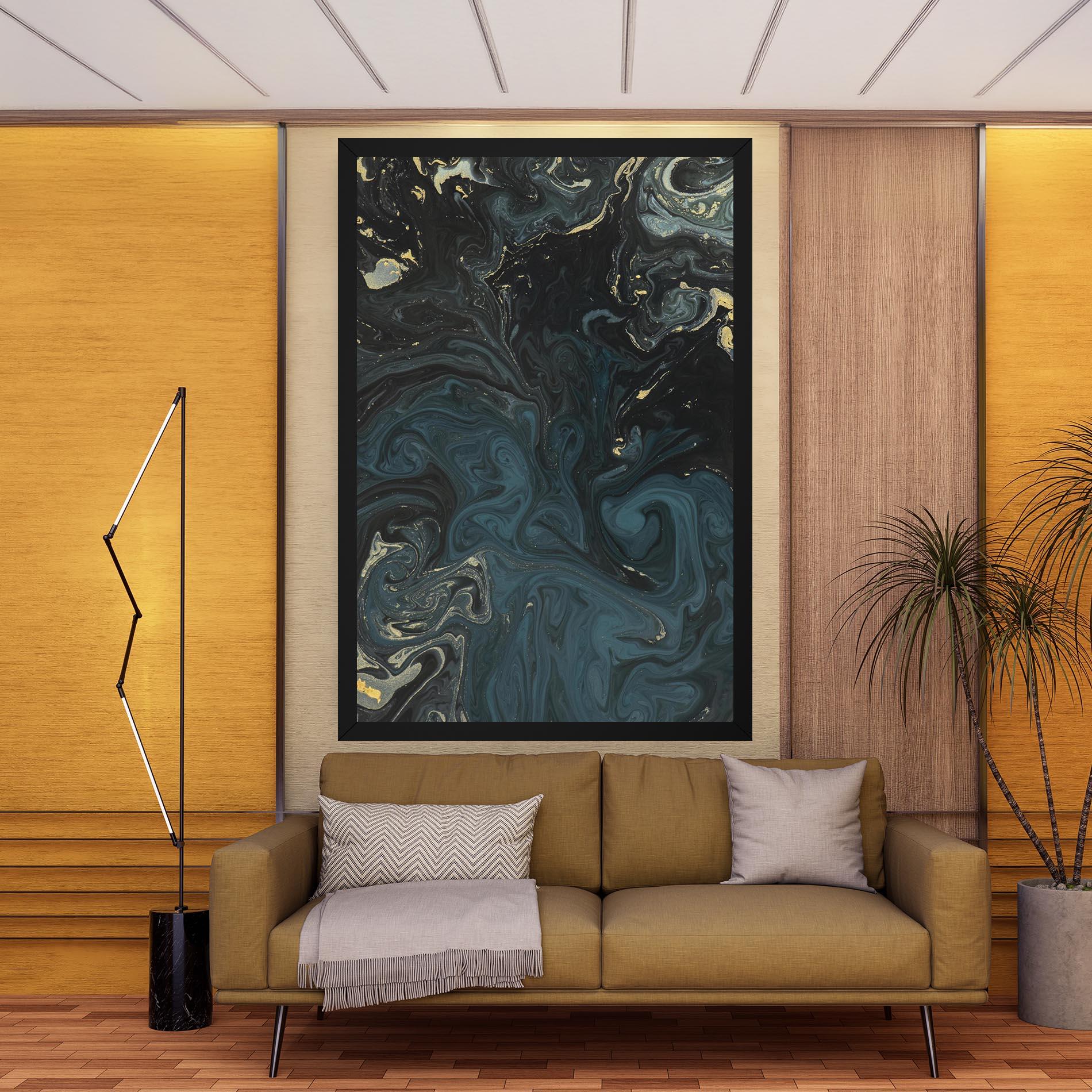 Tablou Canvas Dark Blue Marble mockup 9