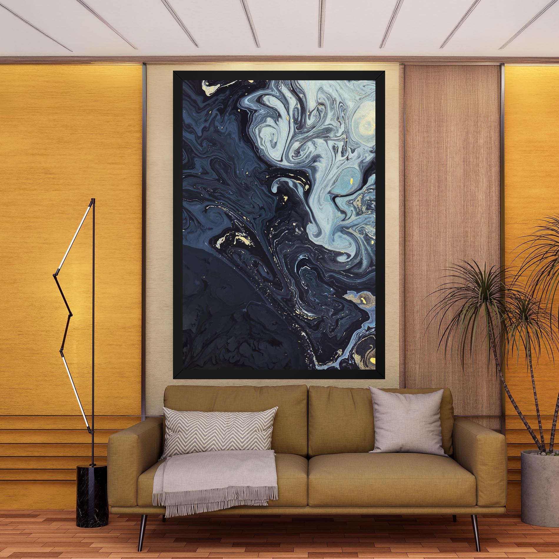 Tablou Canvas Dark Blue Painting mockup 9