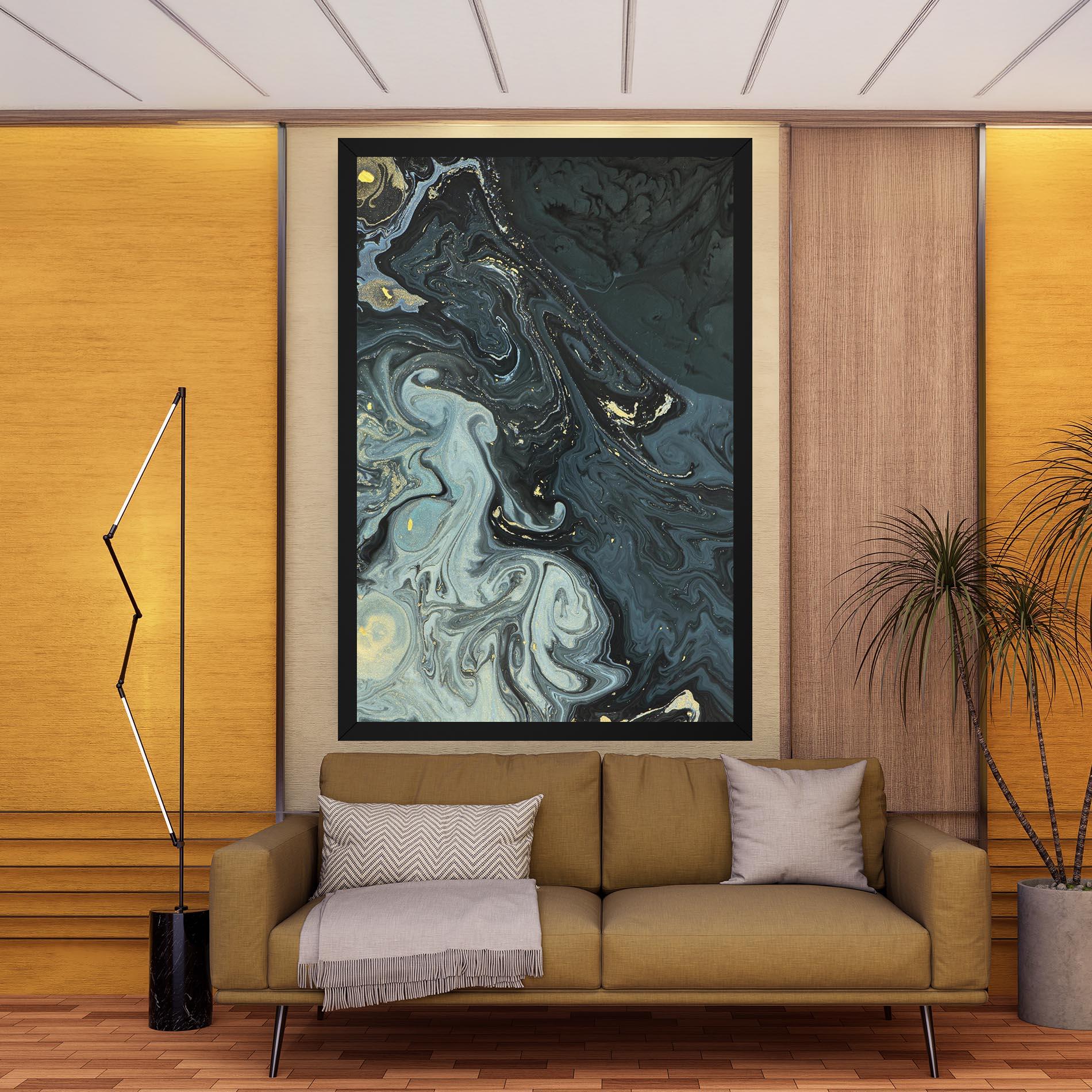 Tablou Canvas Dark Green Painting mockup 9