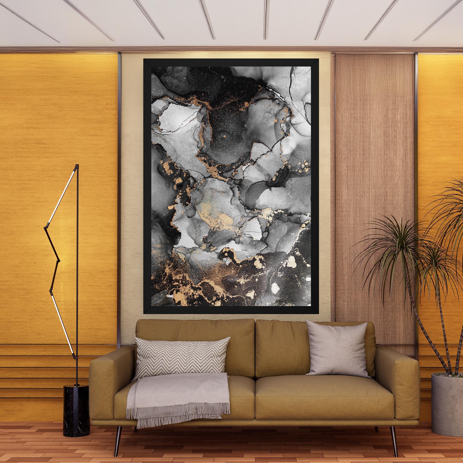Tablou Canvas Grey Gold Marble mockup 9