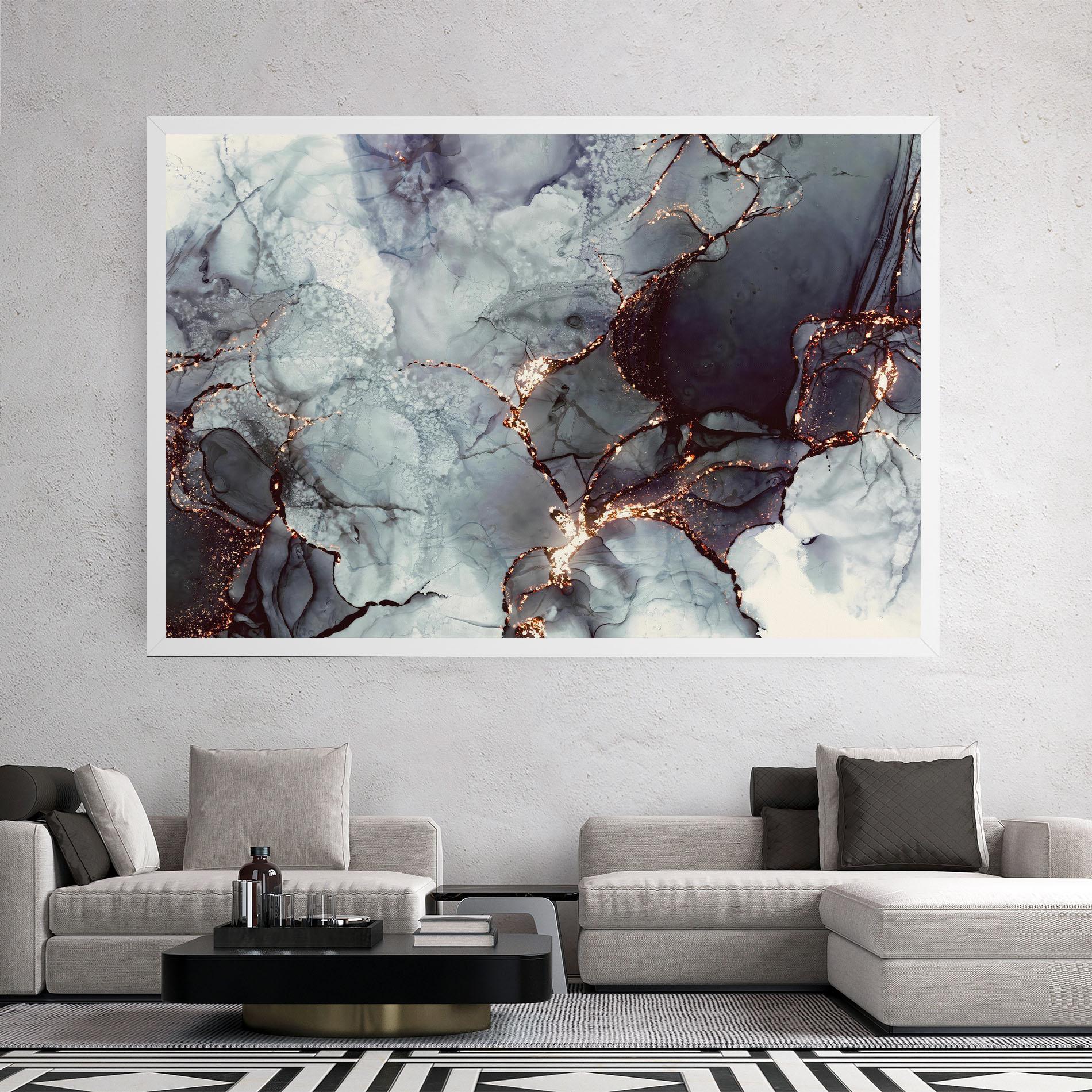 Tablou Canvas Abstract Gold Path mockup 2