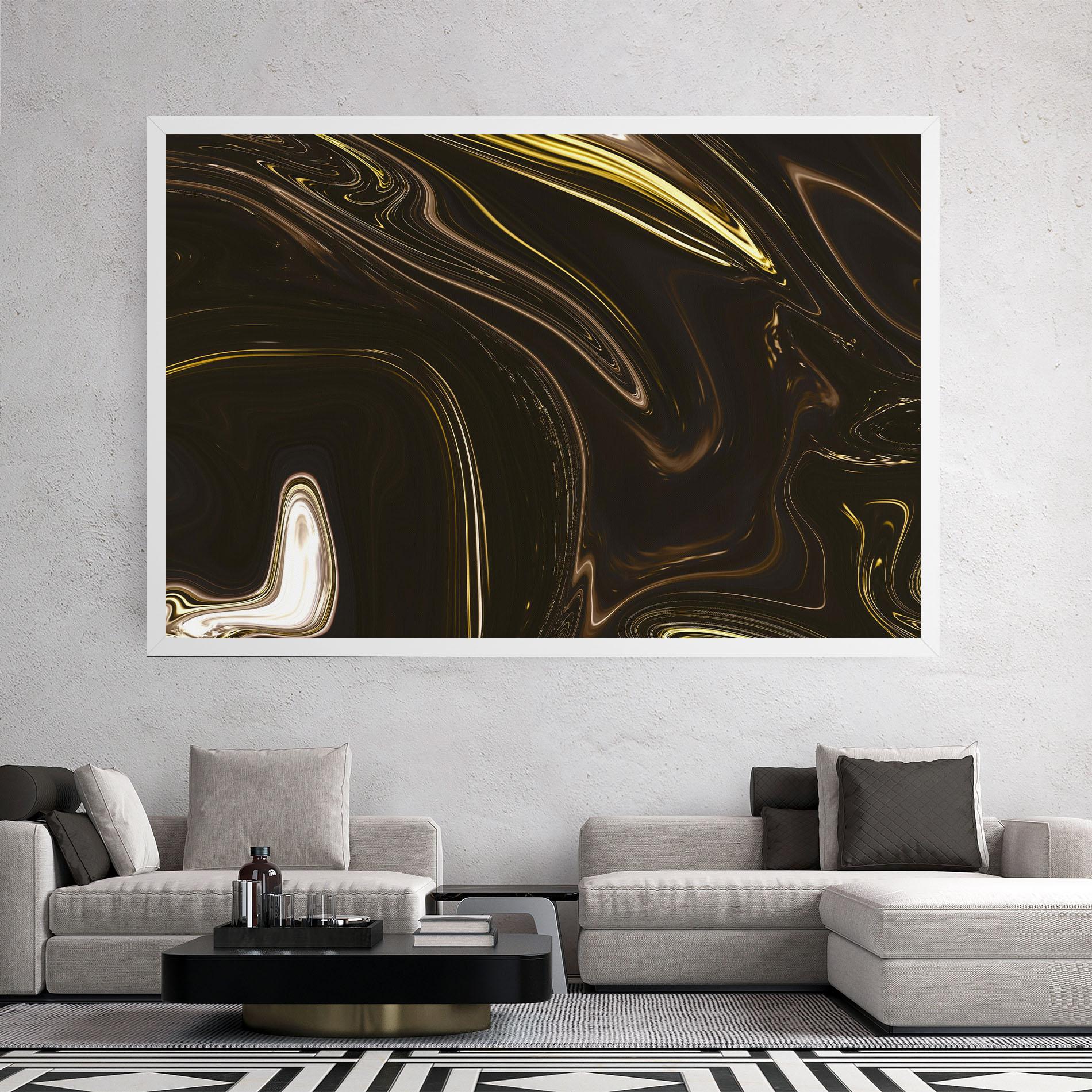 Tablou Canvas Black Gold Marble mockup 2