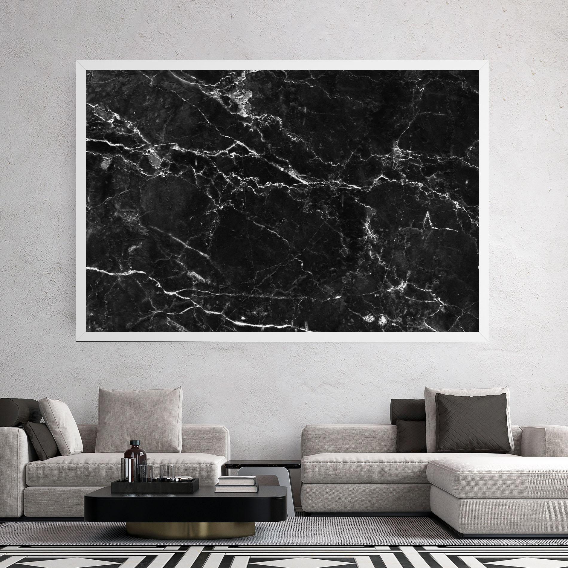 Tablou Canvas Black White Marble mockup 2