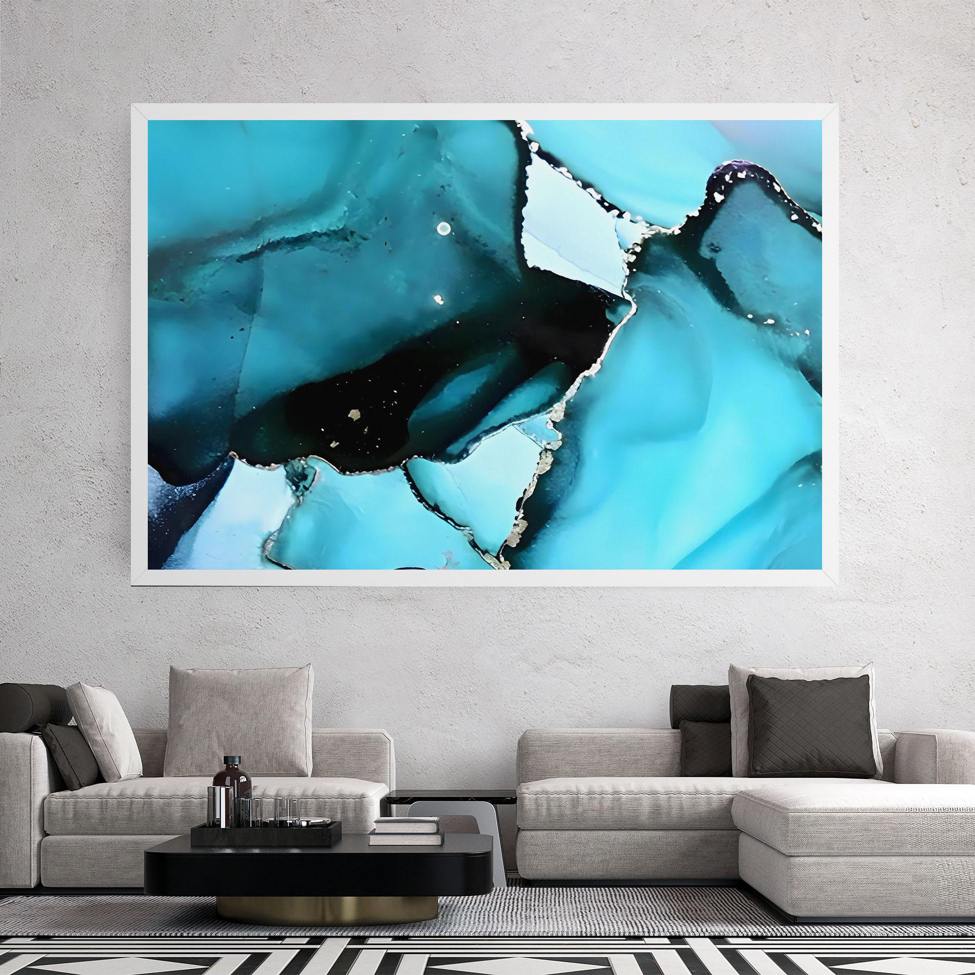 Tablou Canvas Blue Paint Marble mockup 2