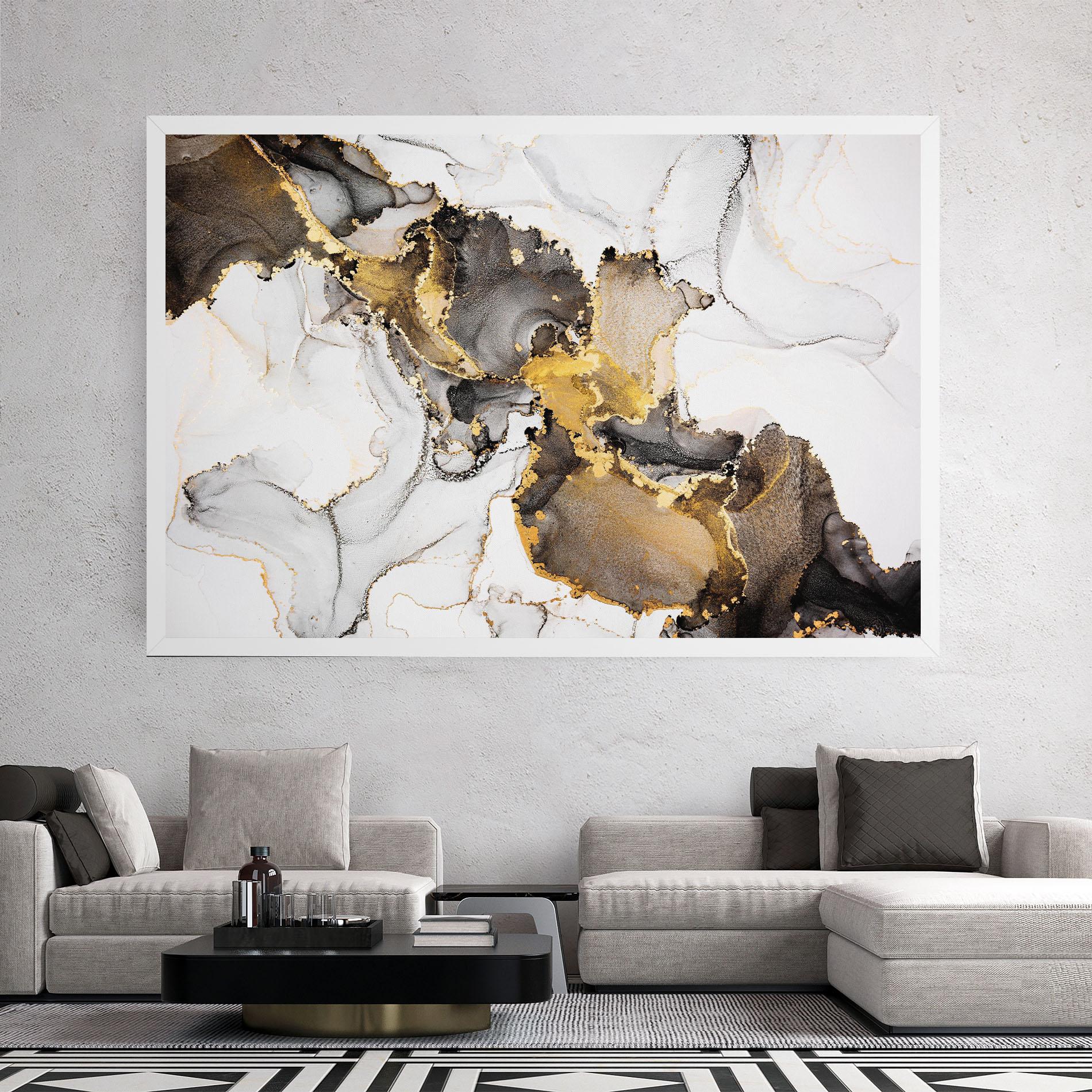 Tablou Canvas Golden Marble Shades mockup 2