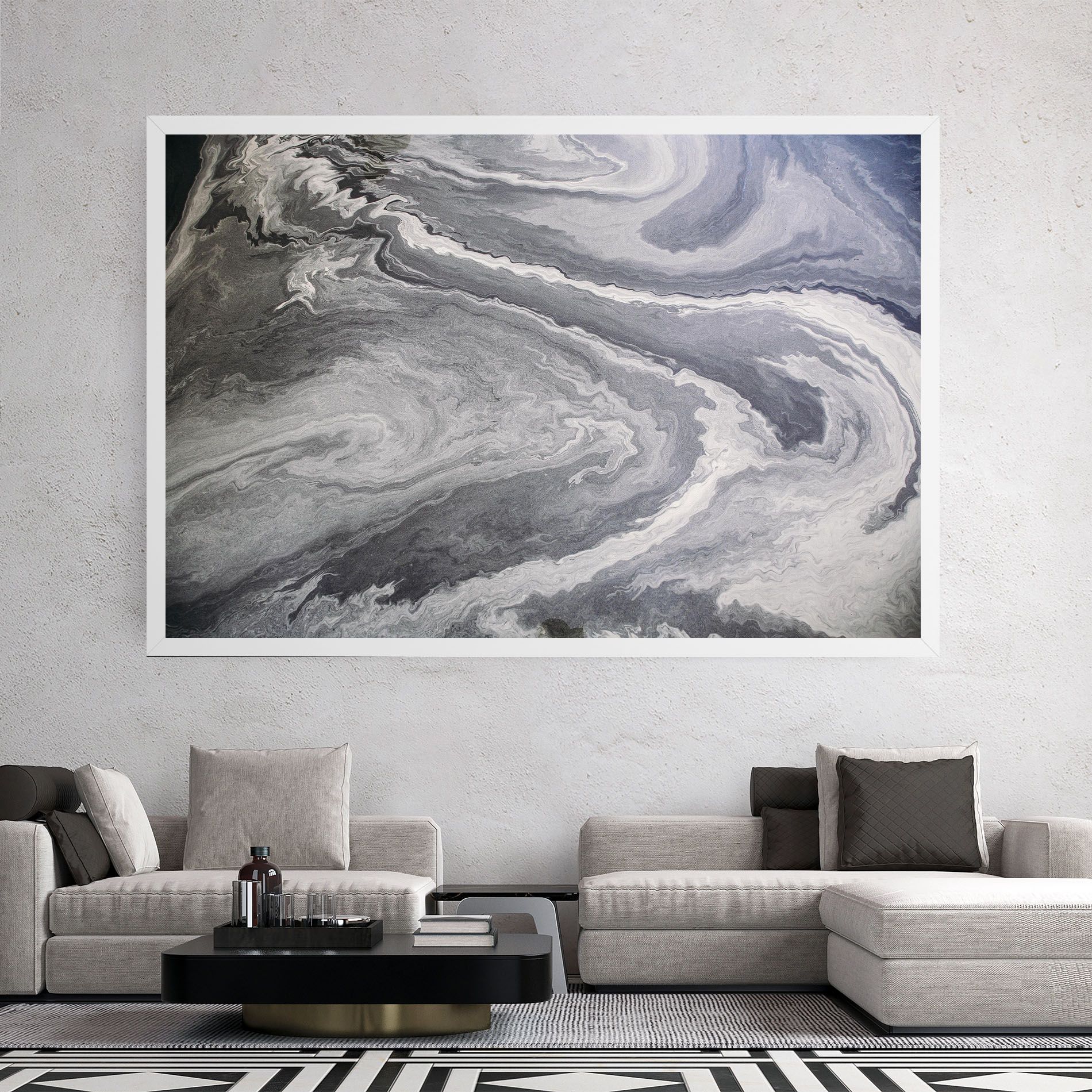 Grey Liquid Marble mockup 2