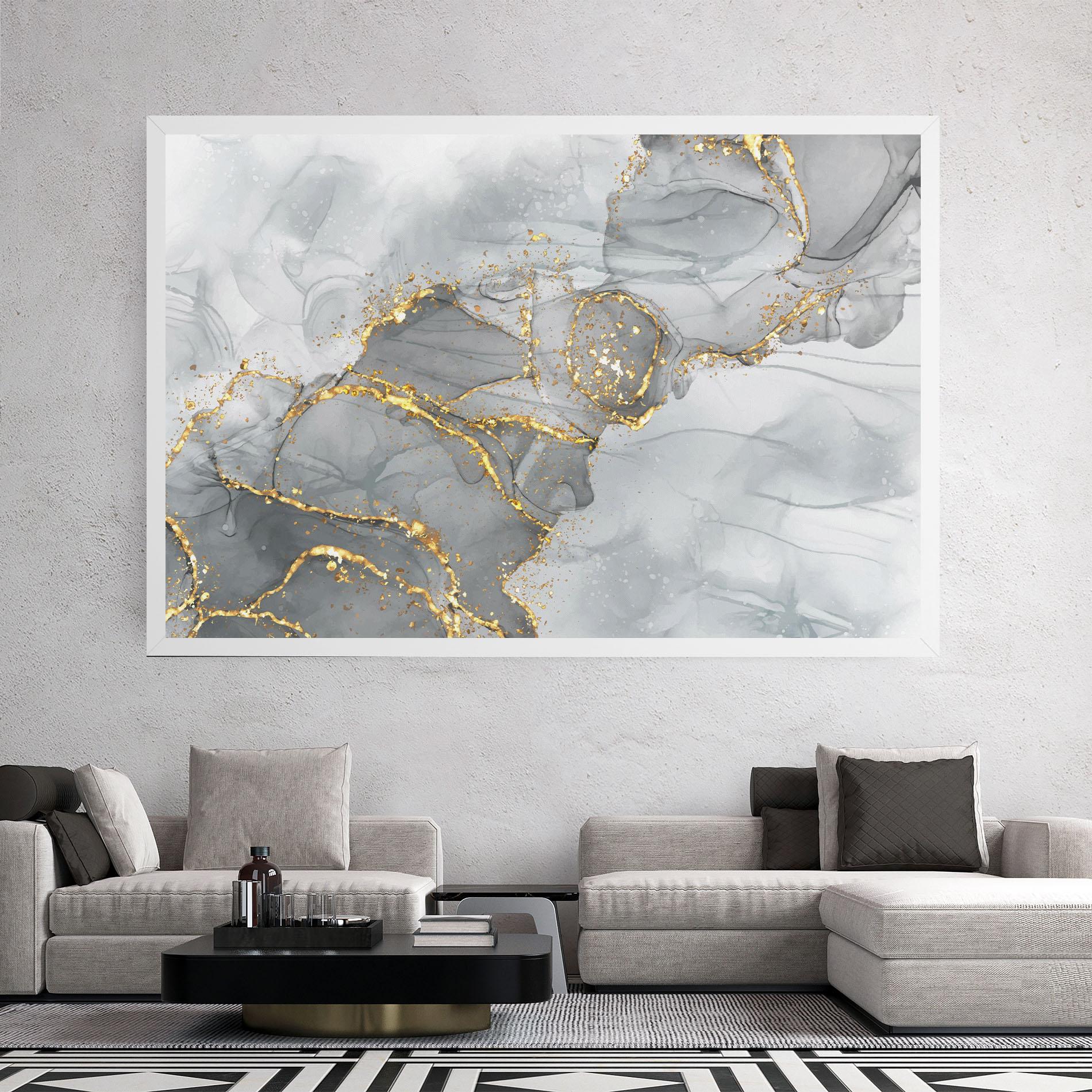 Tablou Canvas White Ink Marble mockup 2