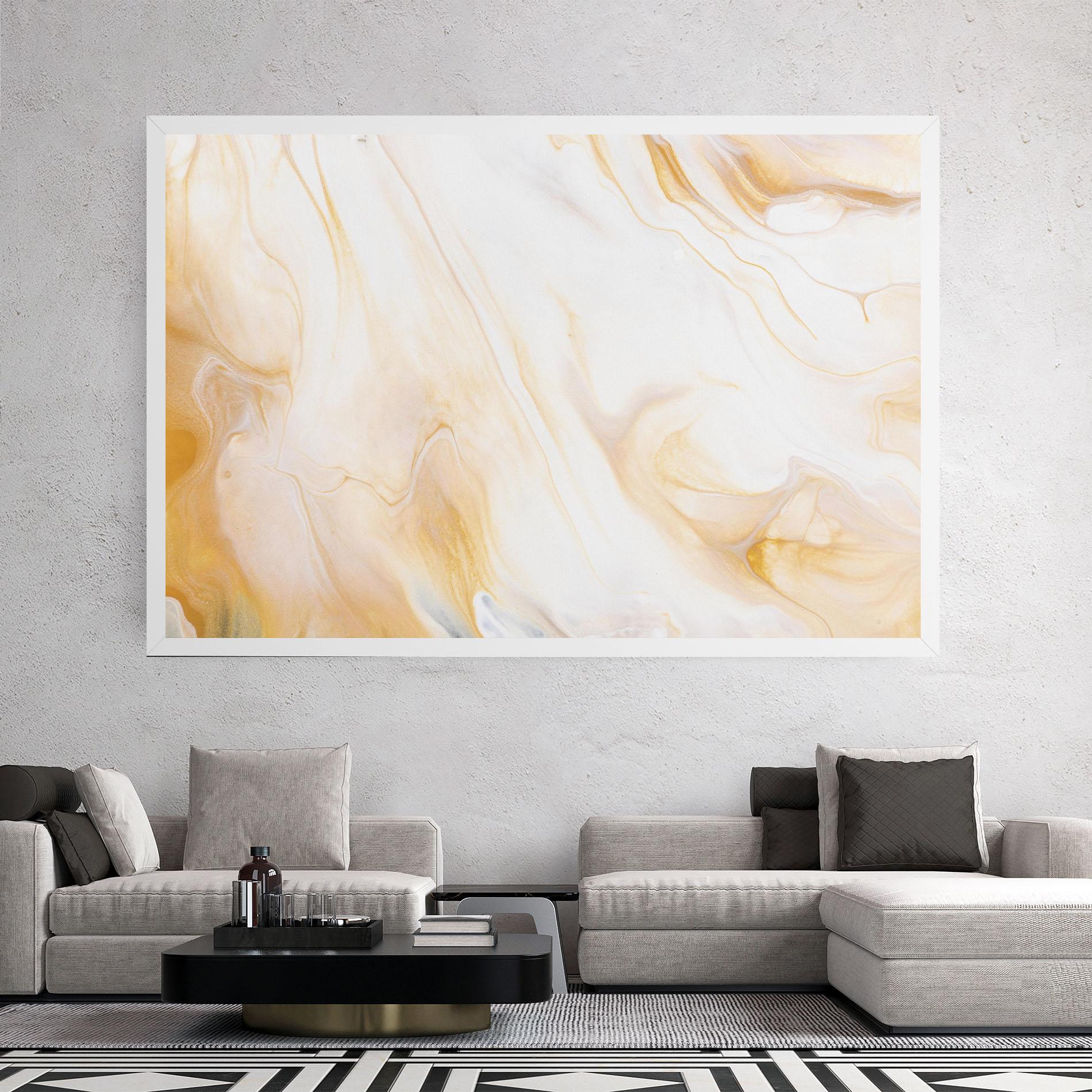 Tablou Canvas White Yellow Marble mockup 2