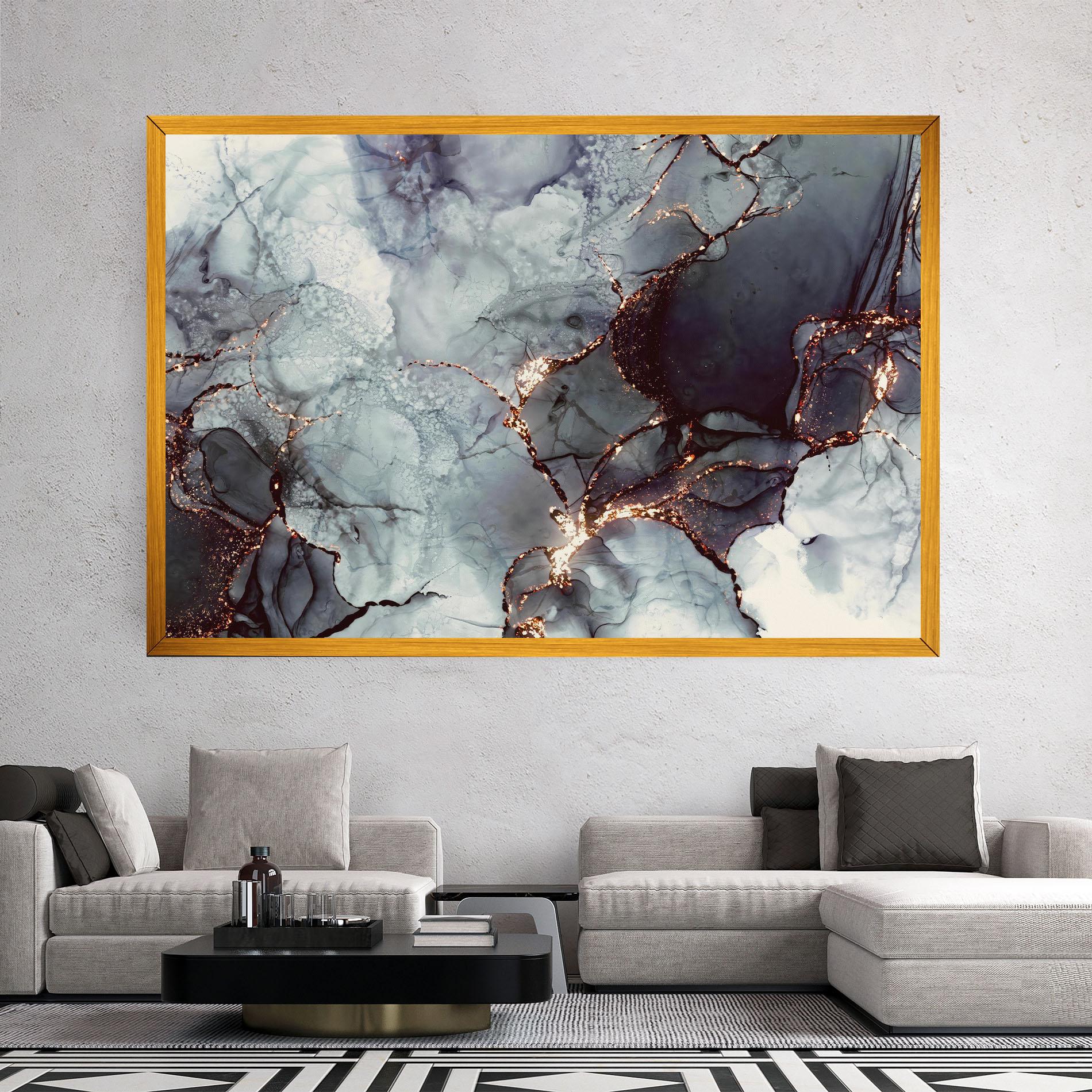 Tablou Canvas Abstract Gold Path mockup 2