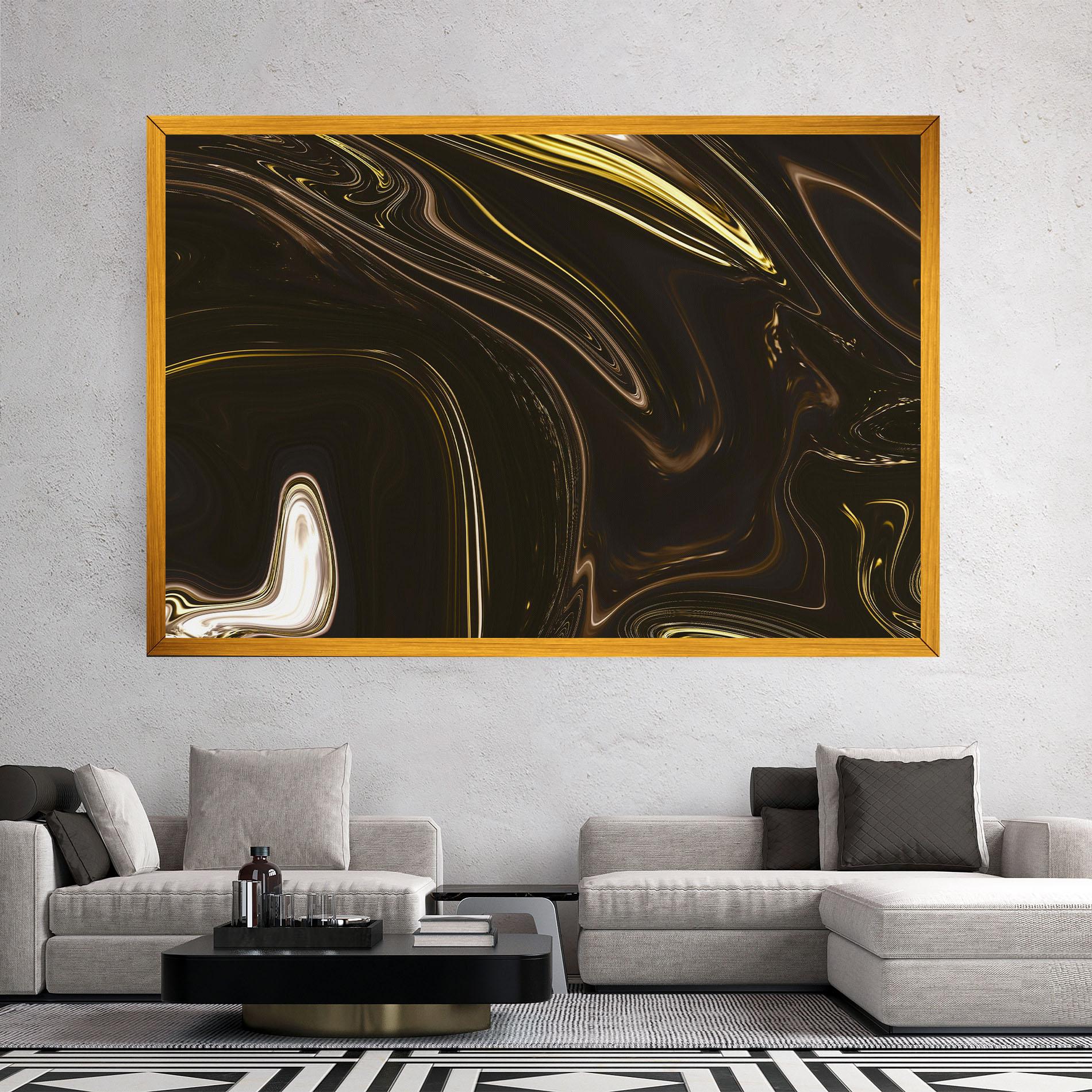 Tablou Canvas Black Gold Marble mockup 2