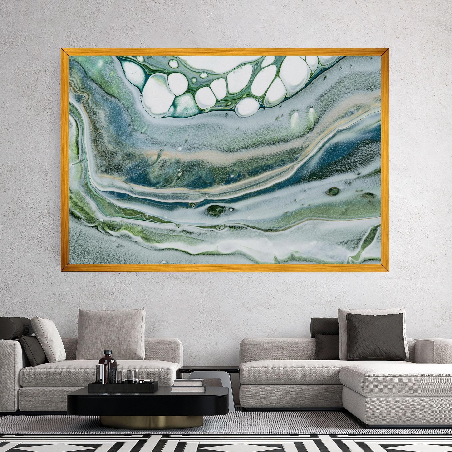 Tablou Canvas Dark Green Liquid mockup 2