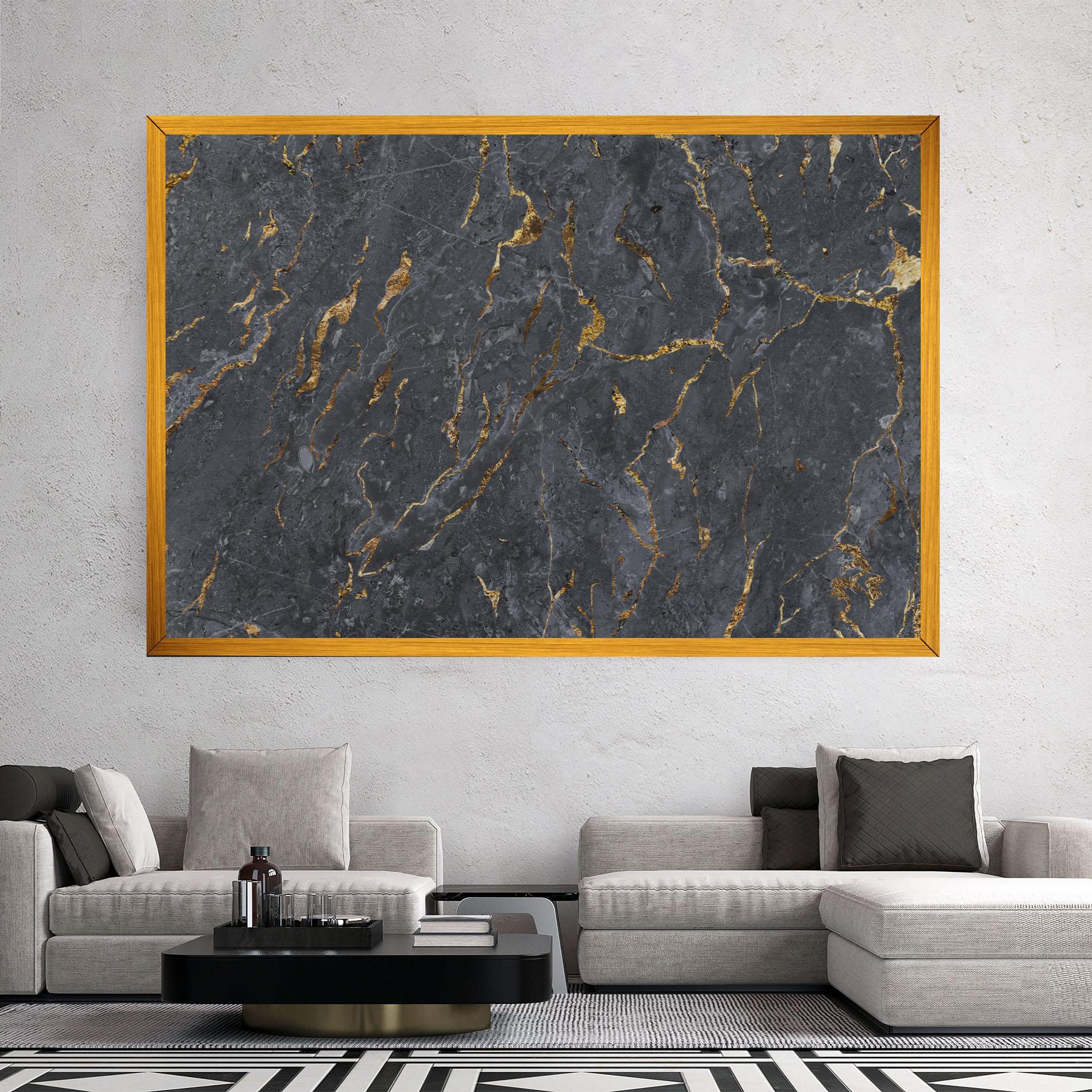 Tablou Canvas Gold Grey Marble mockup 2