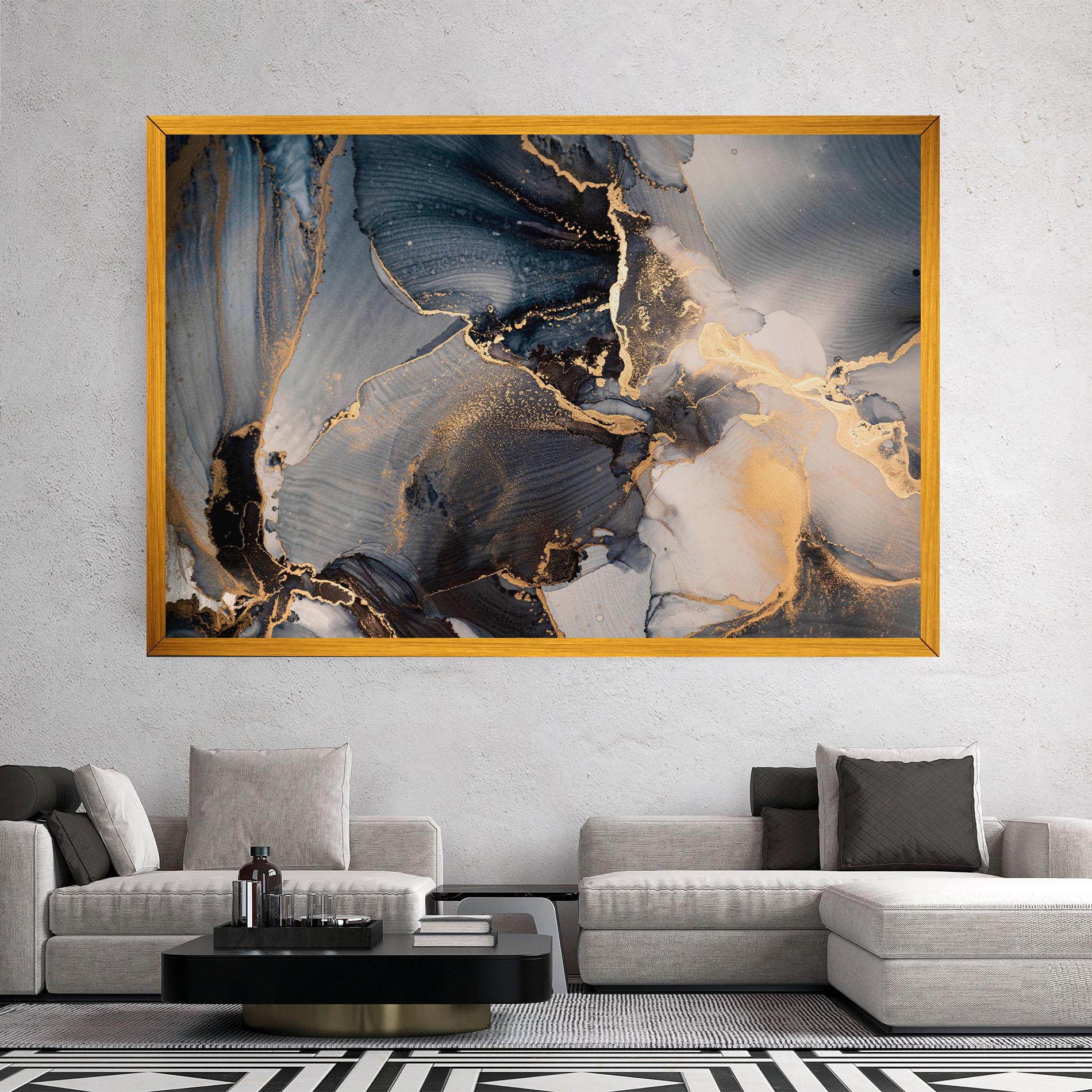 Tablou Canvas Golden Abstract Marble mockup 2