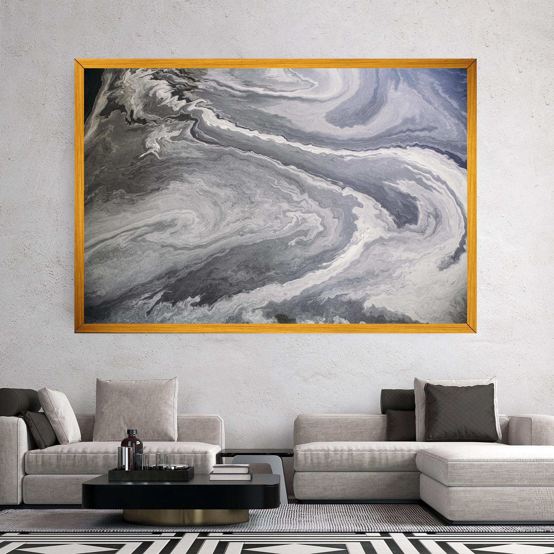Tablou Canvas Grey Liquid Marble mockup 2