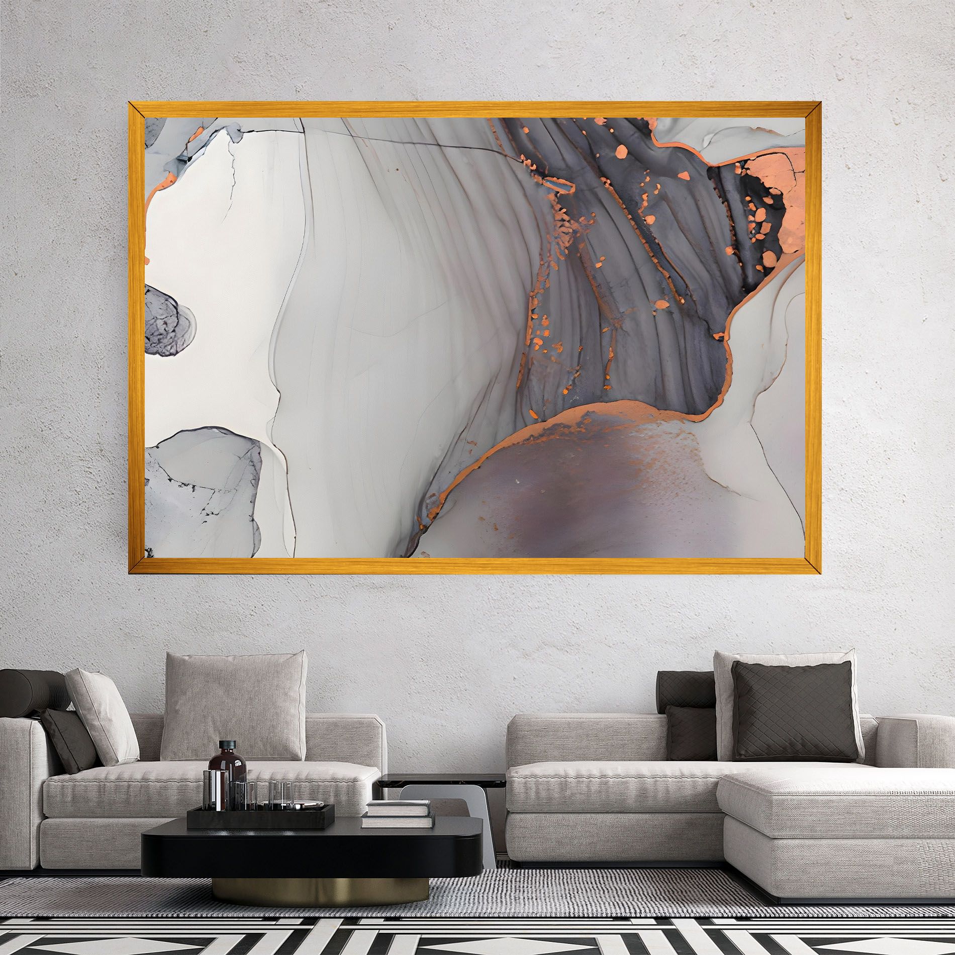 Grey Pink Liquid Marble mockup 2