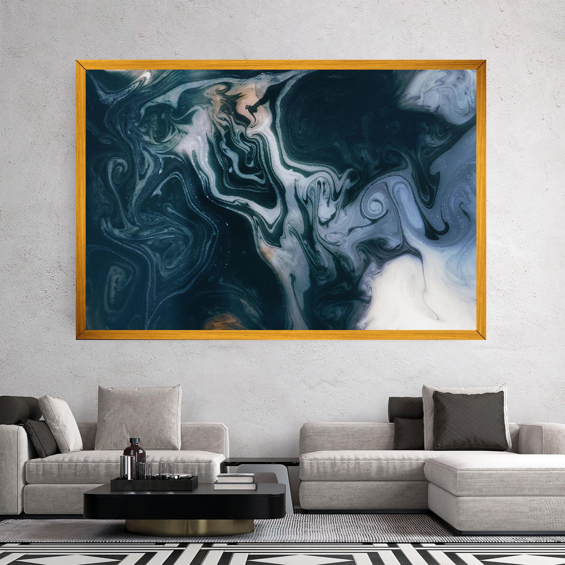 Tablou Canvas Ocean Dark Blue mockup 2