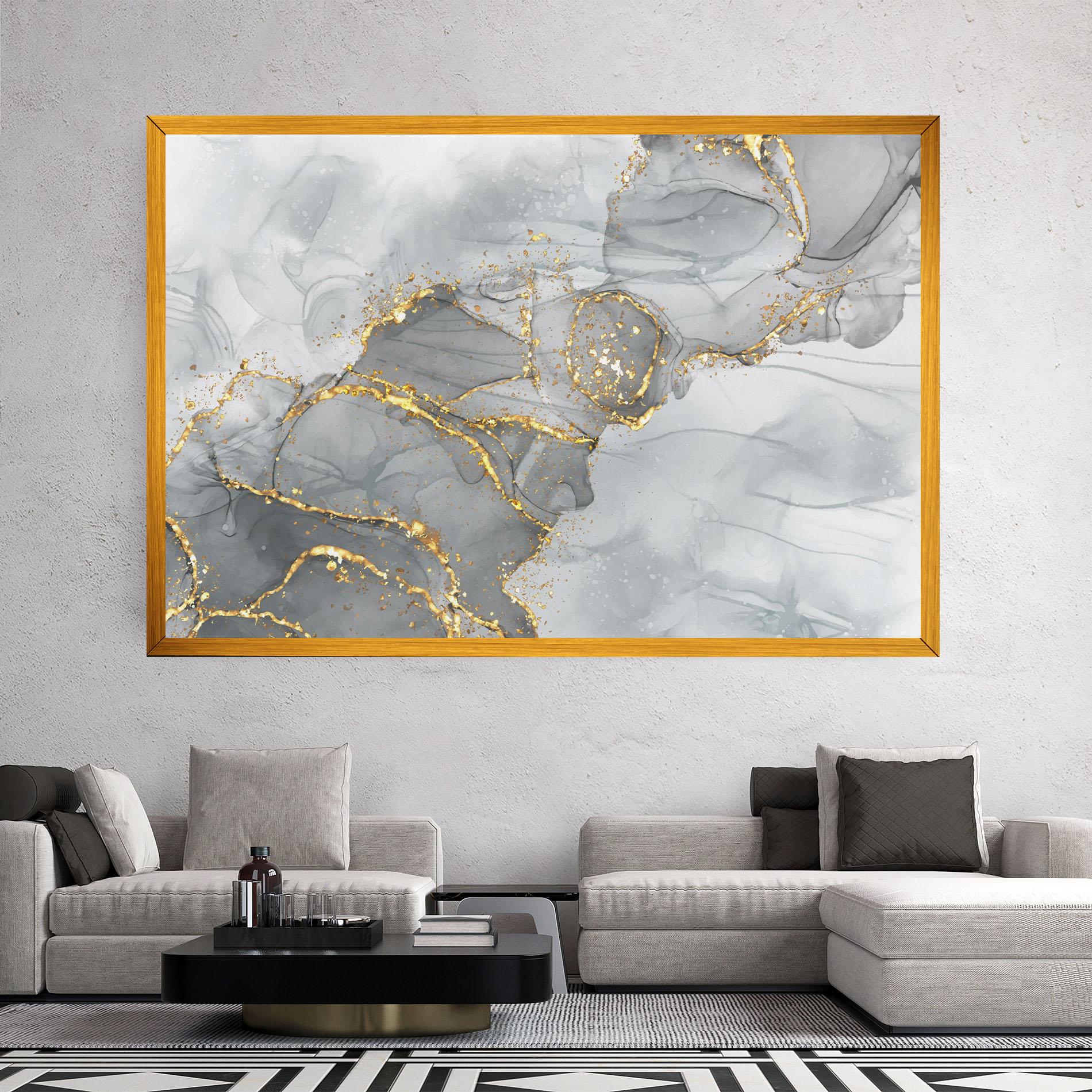 Tablou Canvas White Ink Marble mockup 2