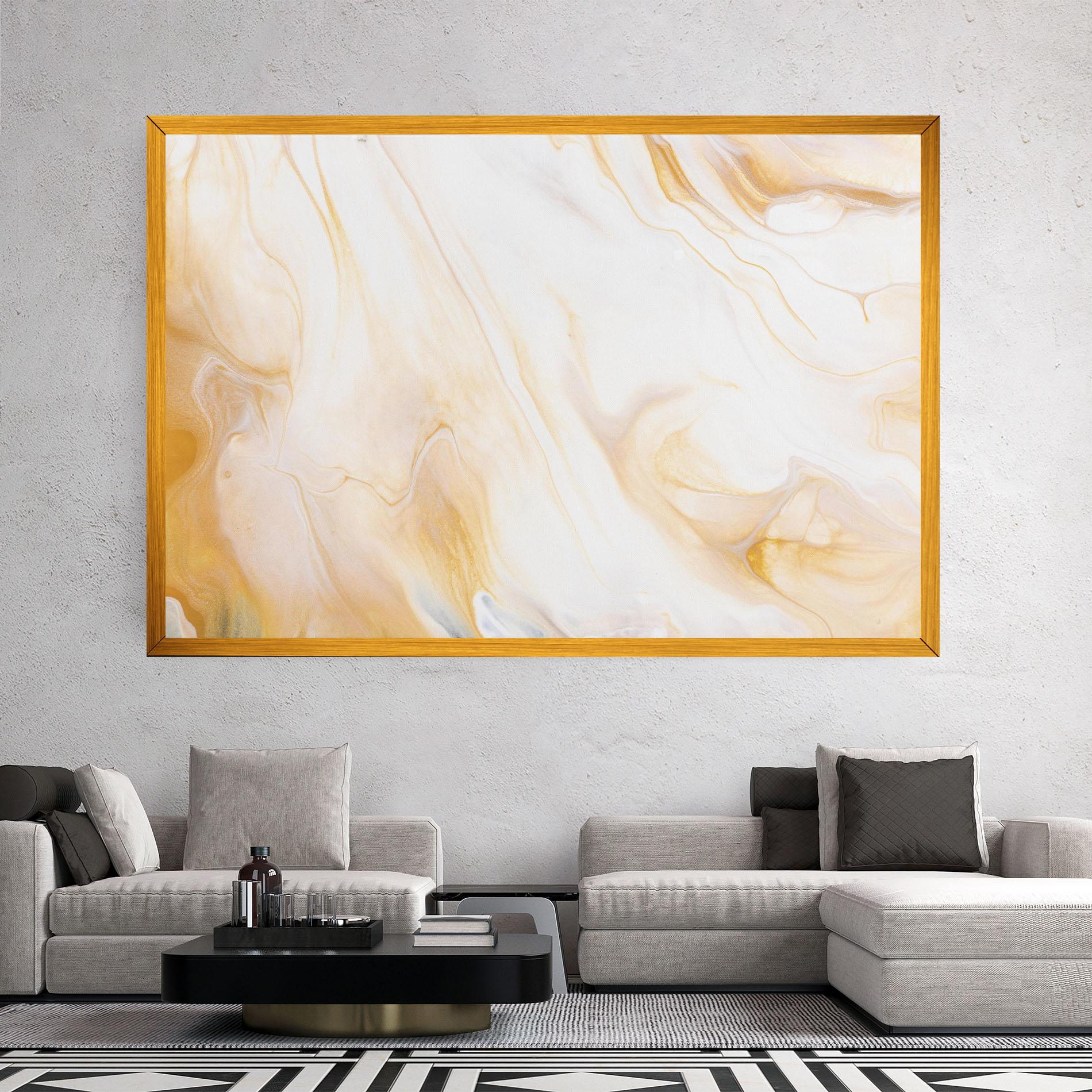 Tablou Canvas White Yellow Marble mockup 2
