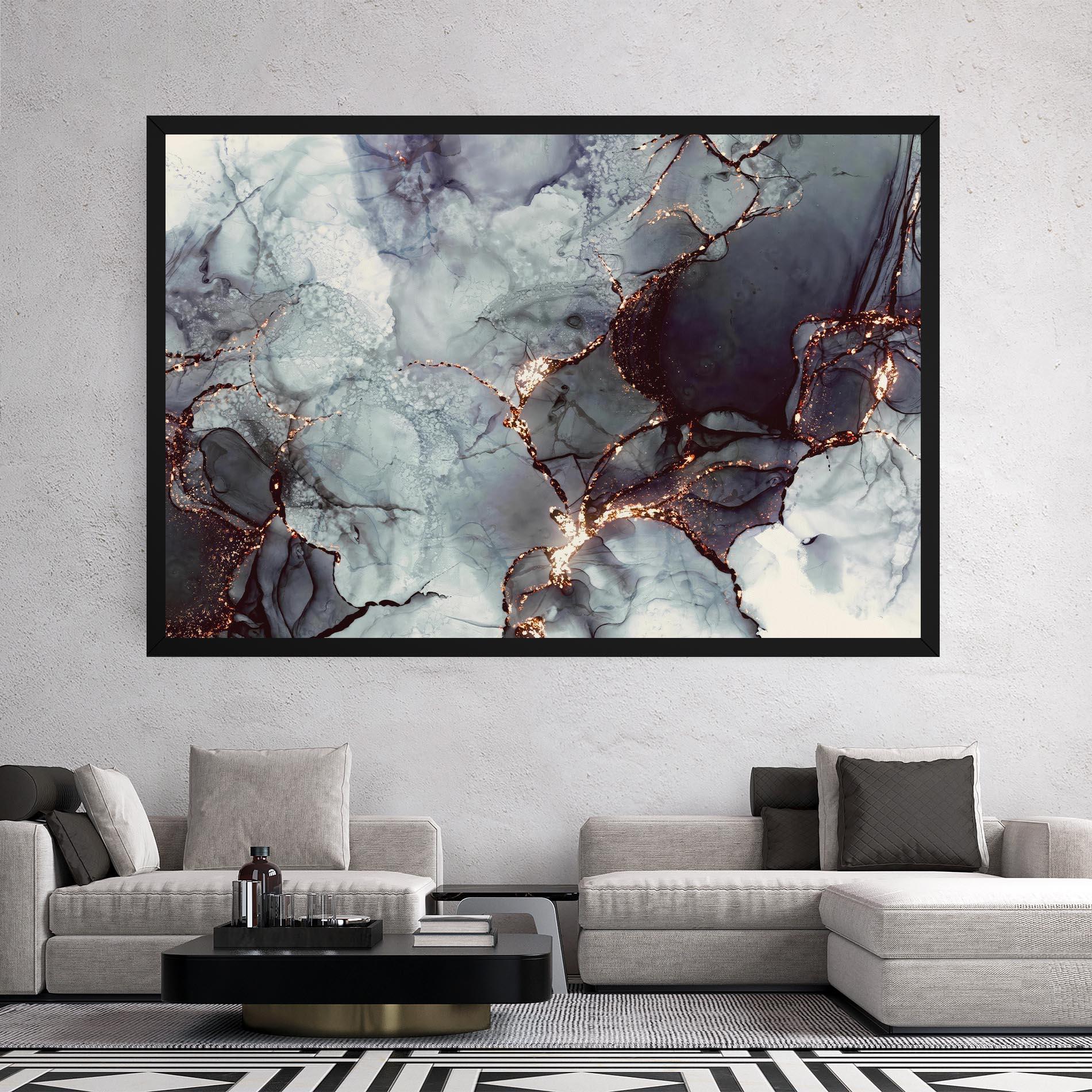 Tablou Canvas Abstract Gold Path mockup 2