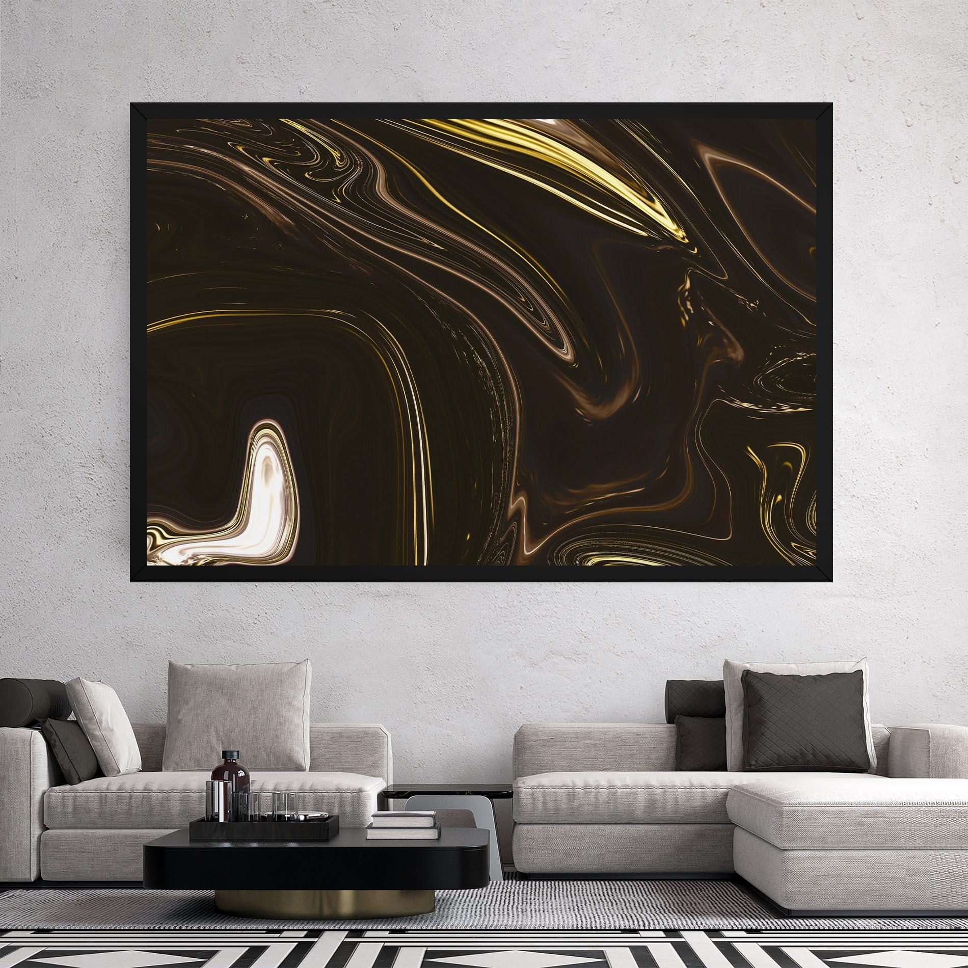 Tablou Canvas Black Gold Marble mockup 2