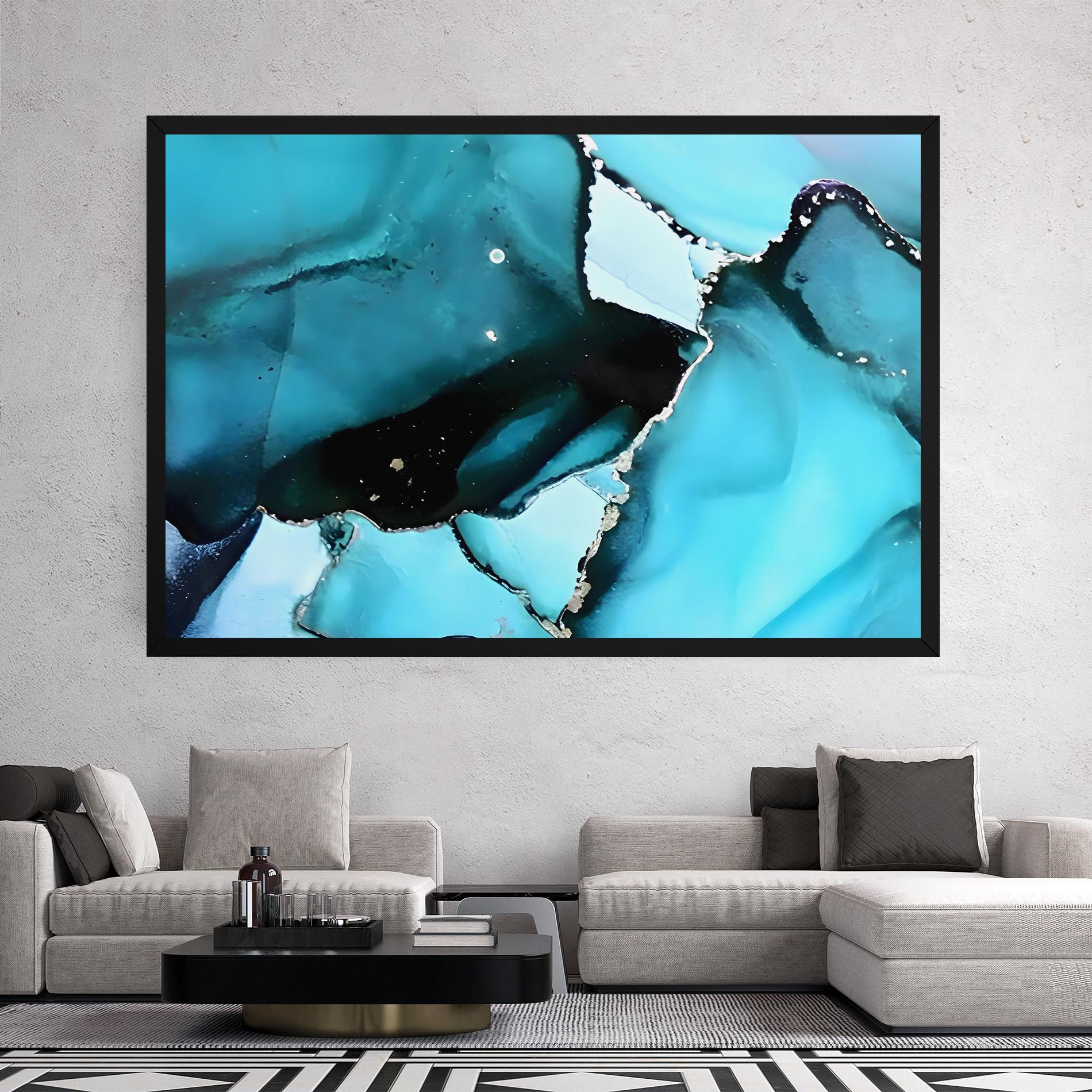 Blue Paint Marble mockup 2