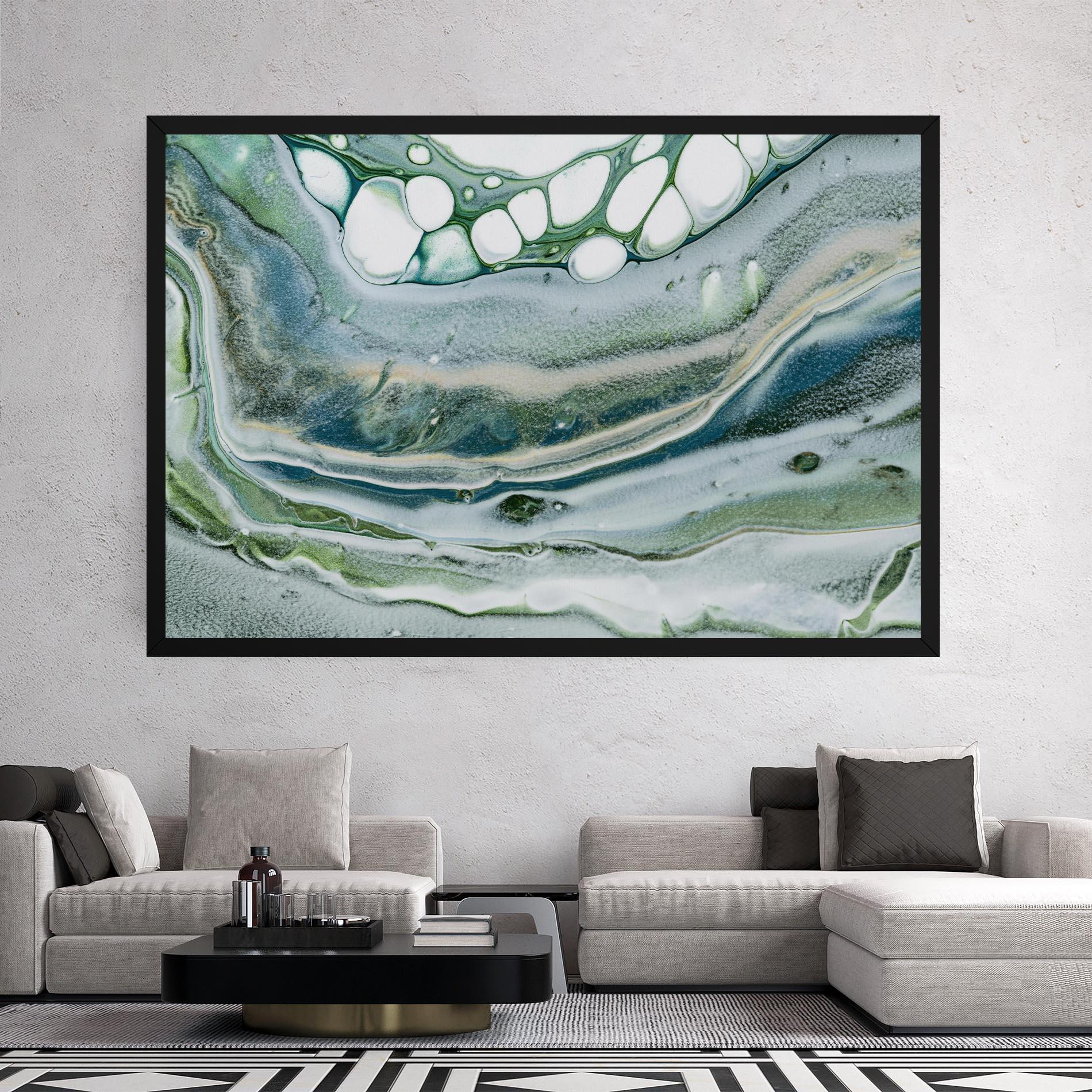 Tablou Canvas Dark Green Liquid mockup 2