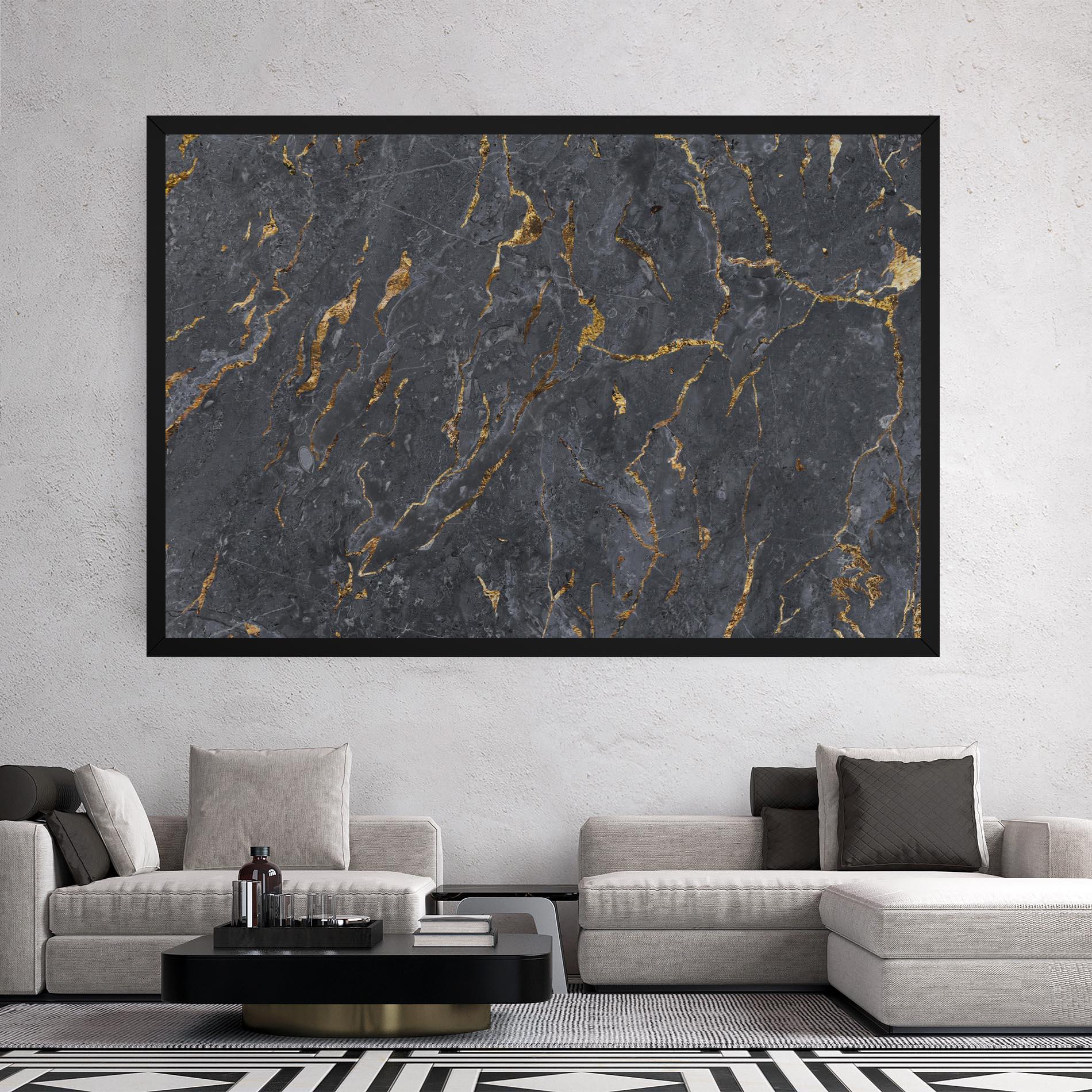Tablou Canvas Gold Grey Marble mockup 2