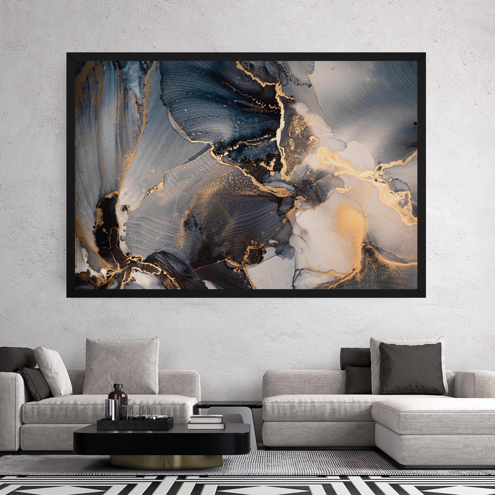 Tablou Canvas Golden Abstract Marble mockup 2